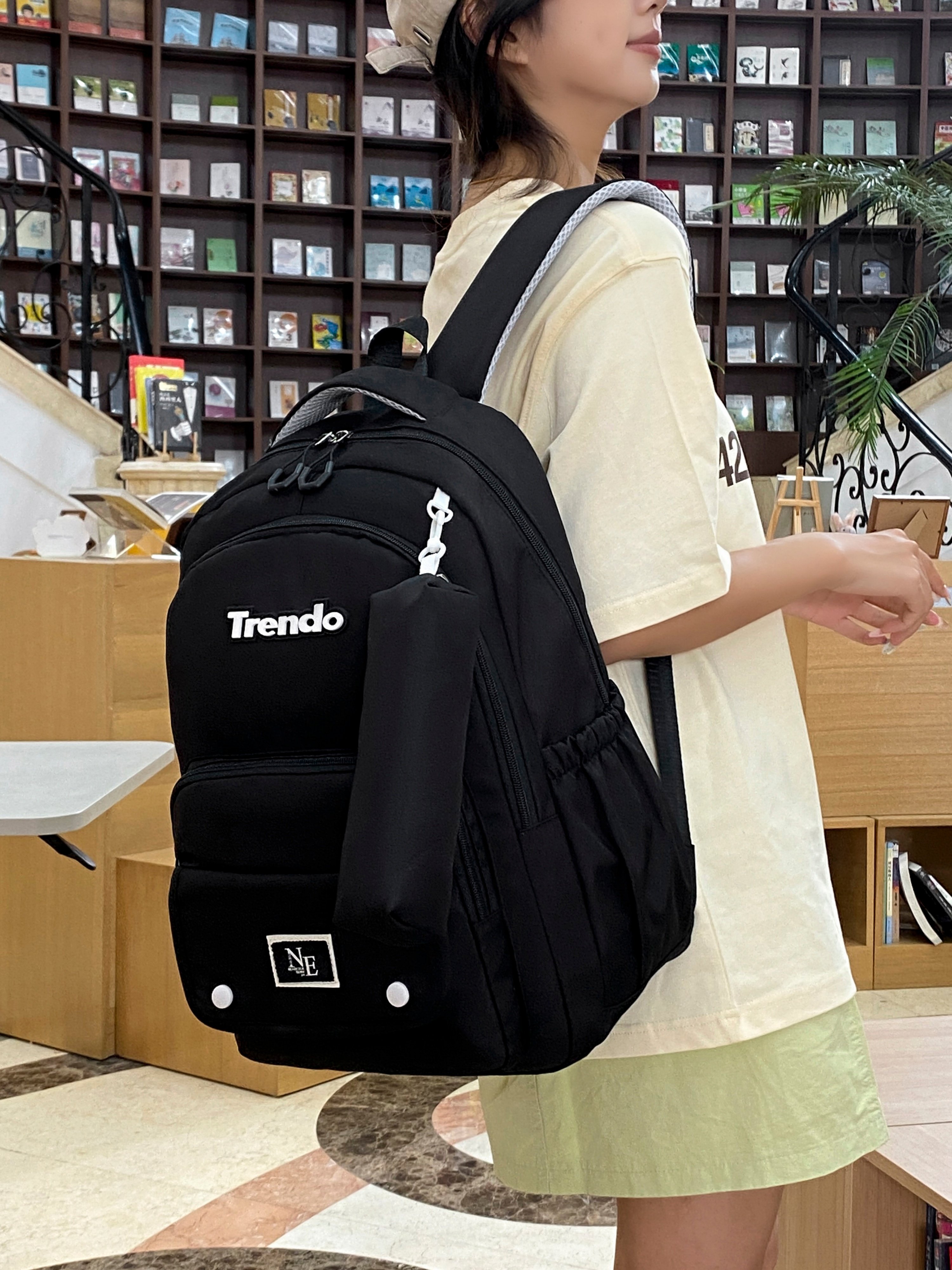 Black Plain Backpack