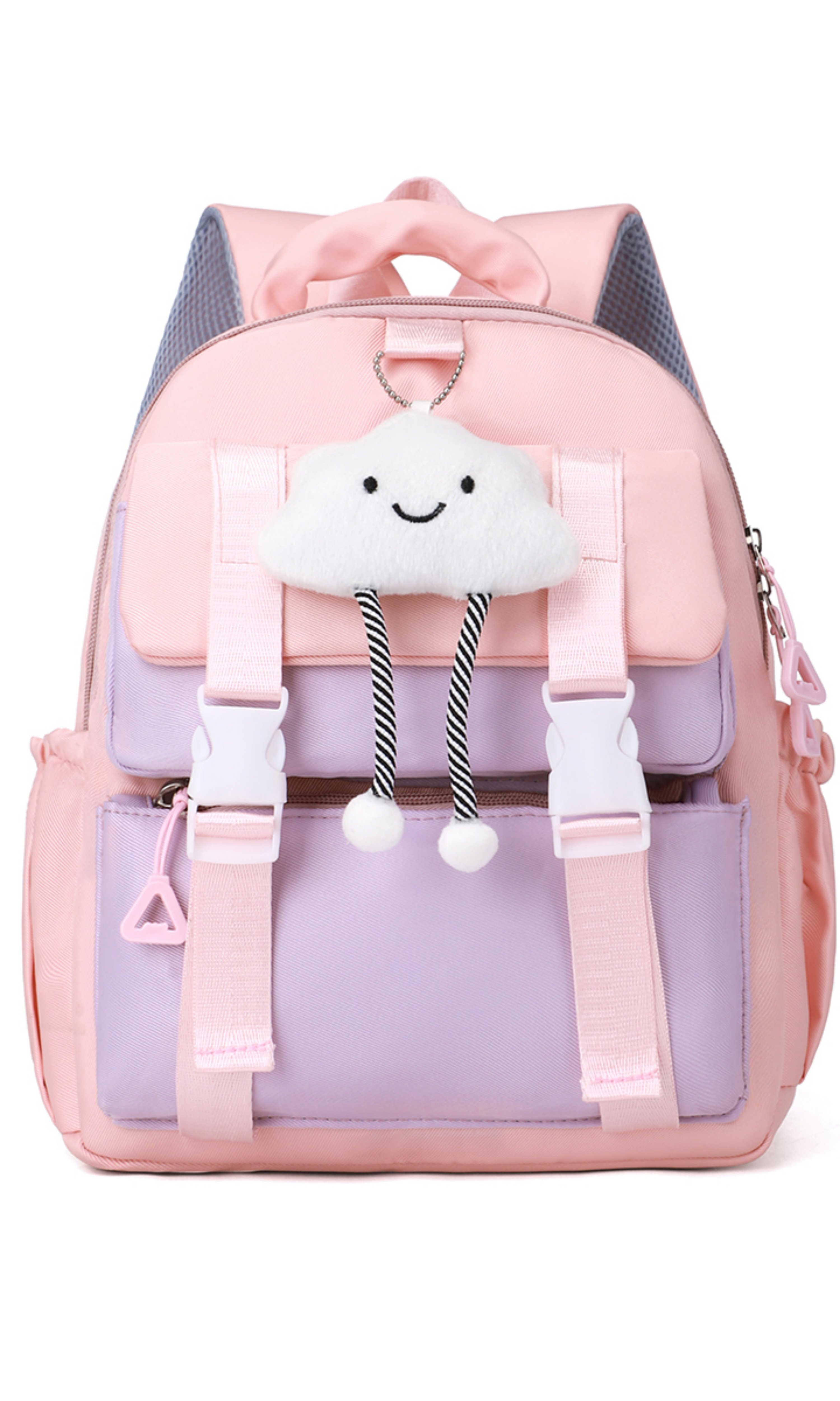 Pink School Backpack with Cloud Charm