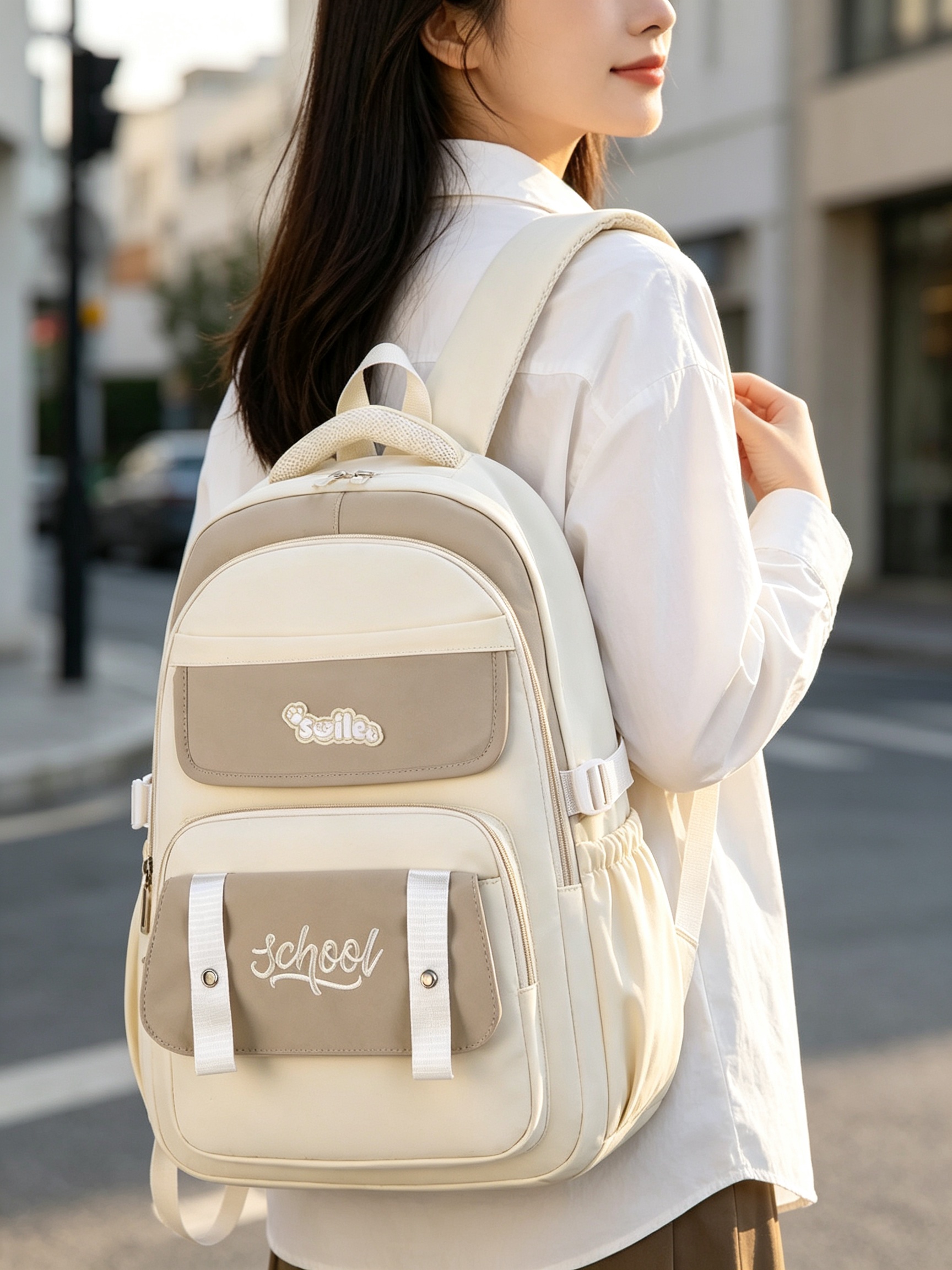Coffee Brown Plain Backpack