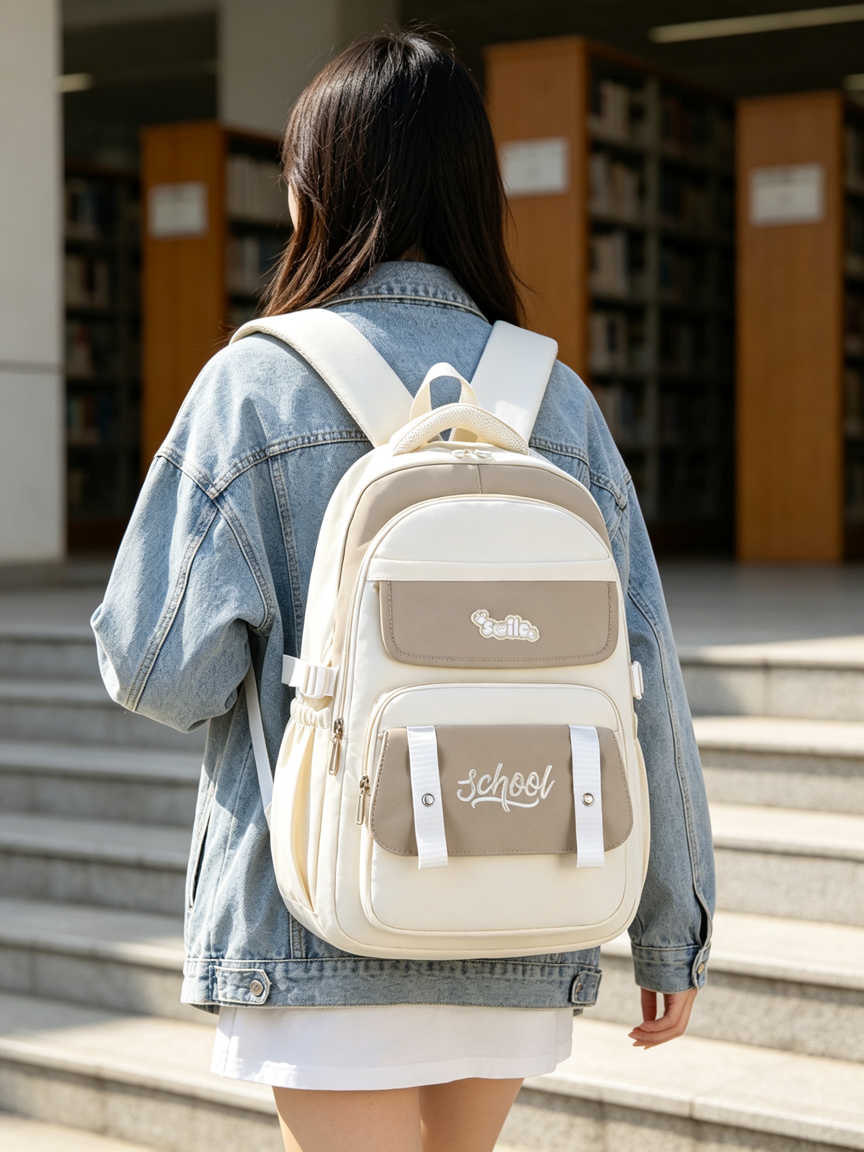Coffee Brown Plain Backpack