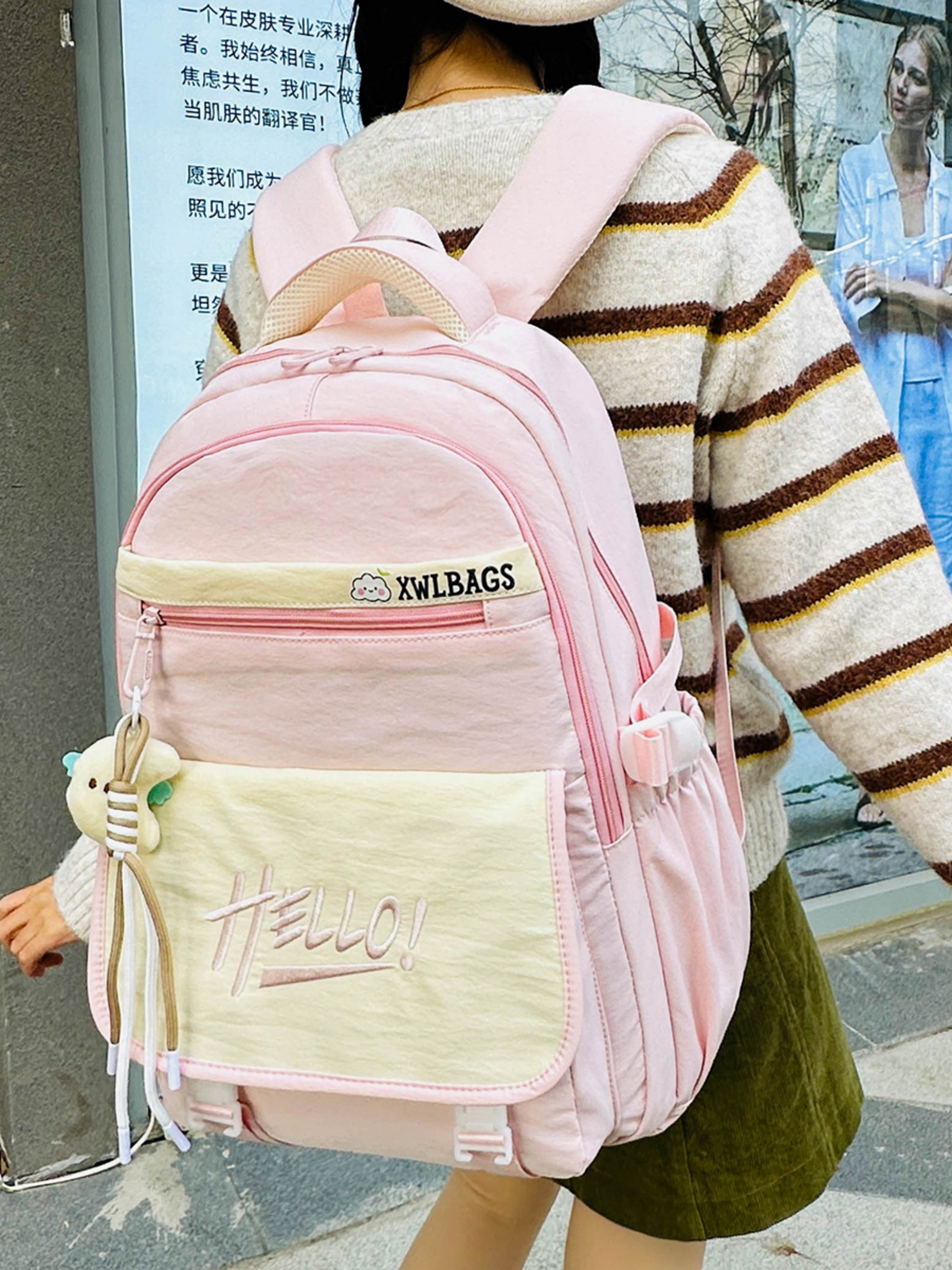 Pink Plain Backpack
