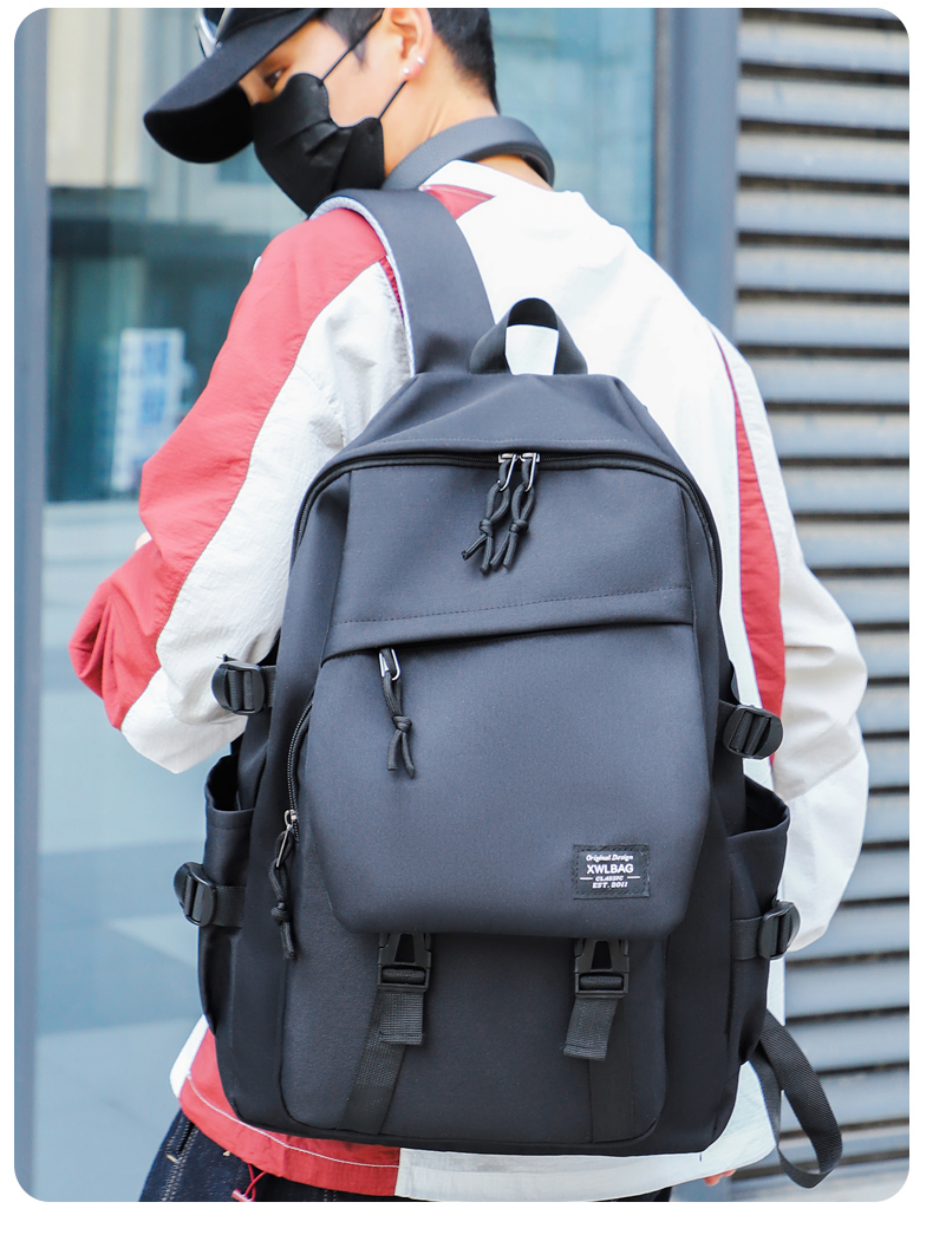 Black Plain Backpack