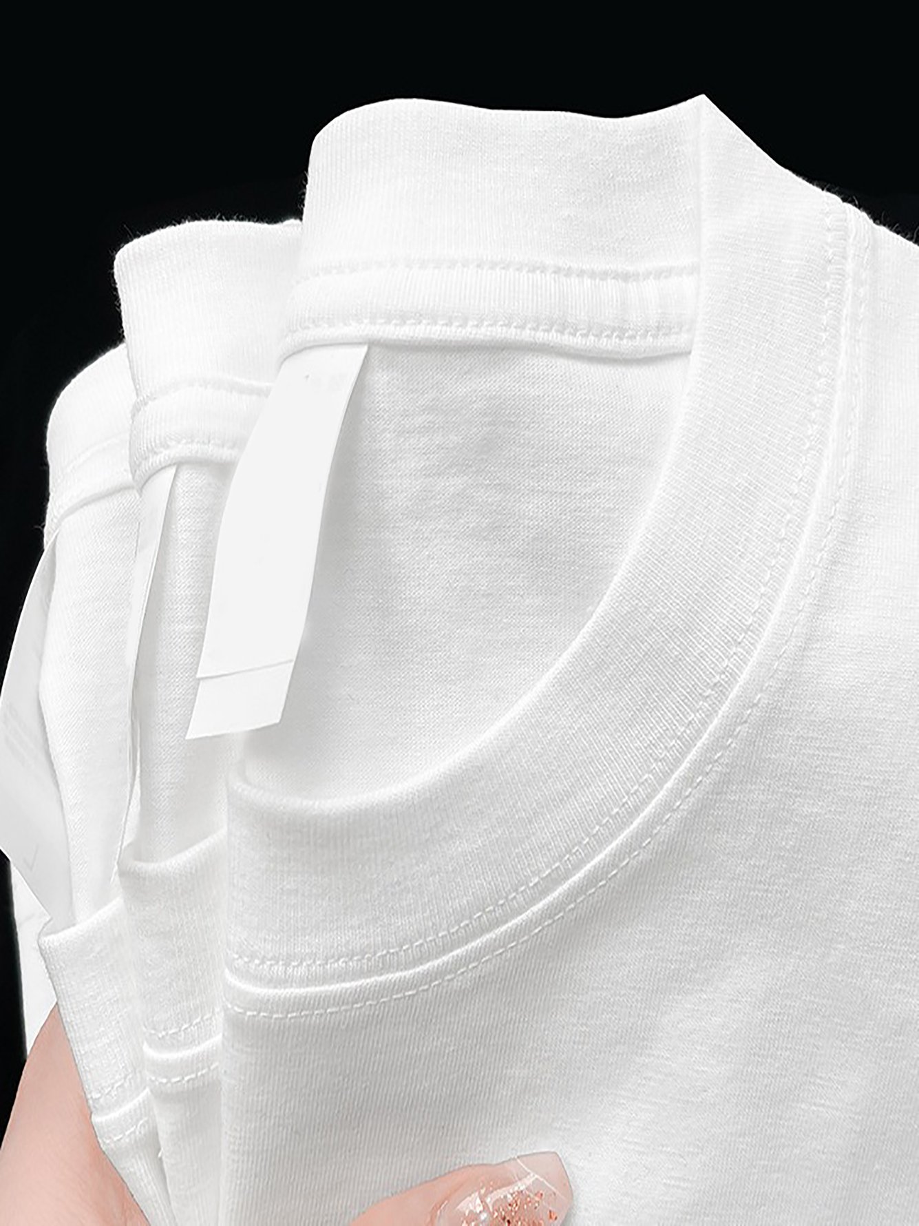 White Knitted T-Shirt with Happy Snack Banana Print
