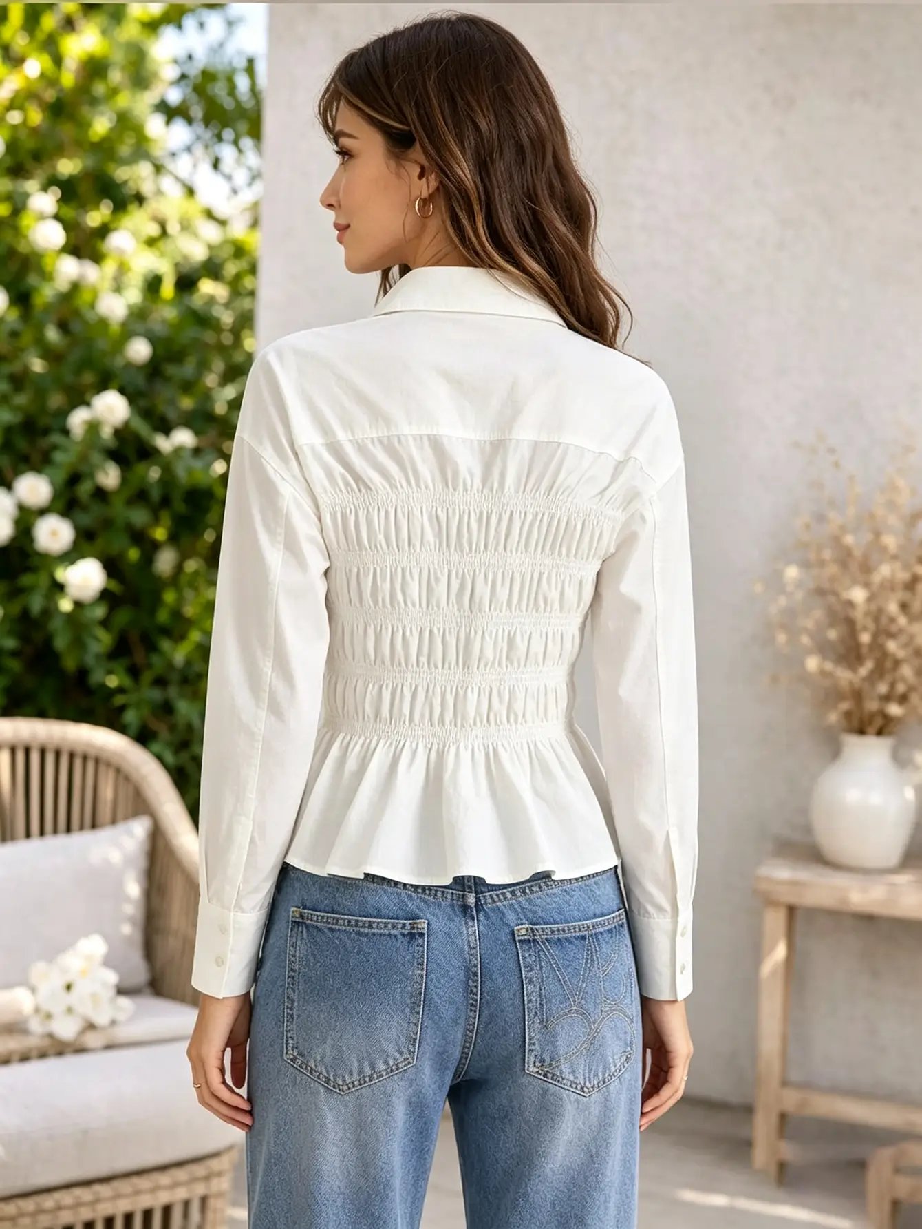 White Long Sleeve Cotton Shirt