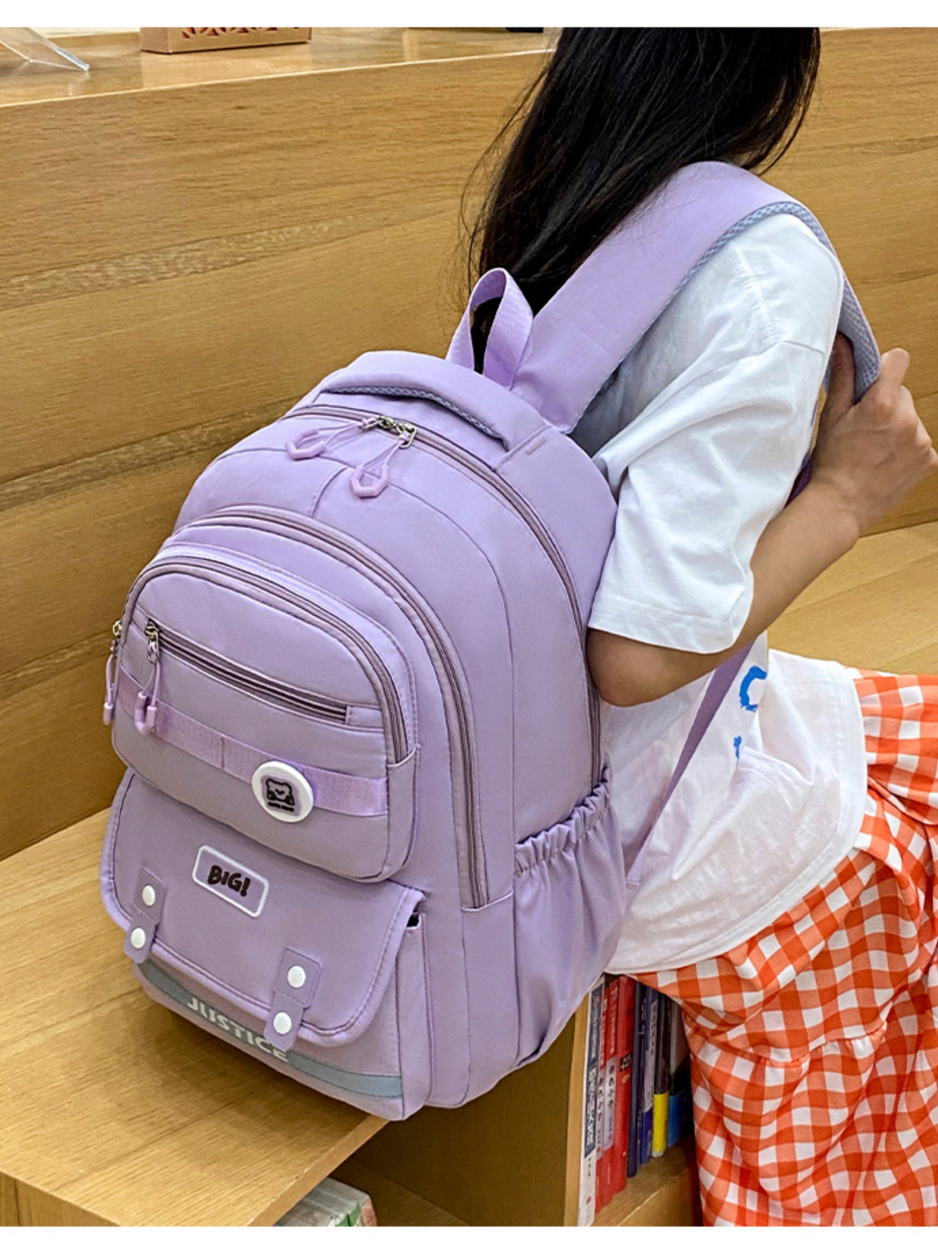 Purple Plain Backpack
