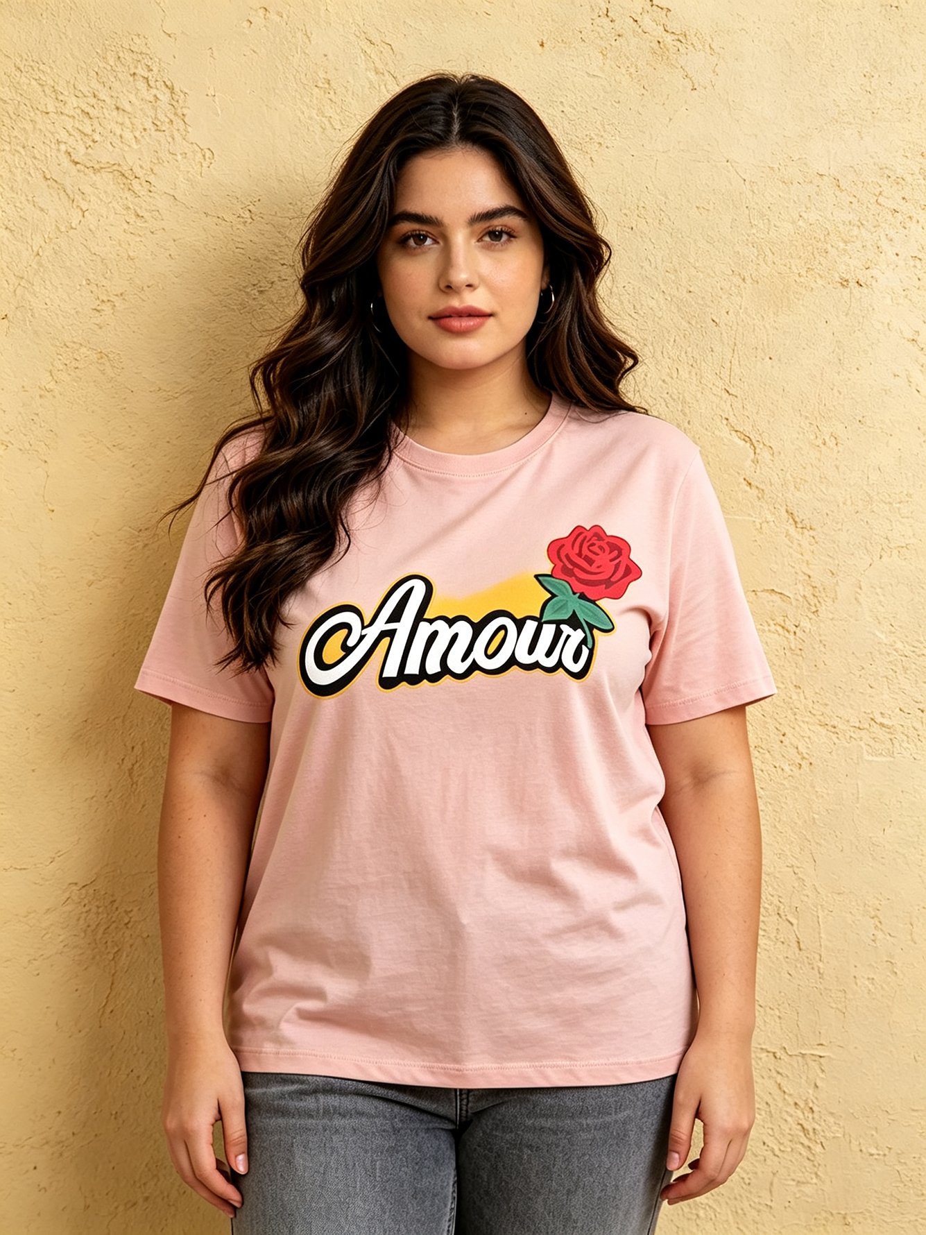 Light Pink Amour Rose Cotton T-Shirt
