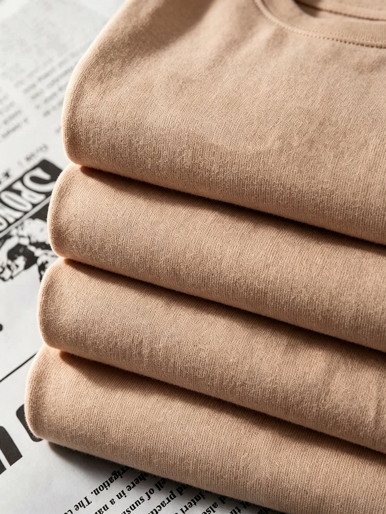 Beige Knitted T-Shirt with Dachshund Print