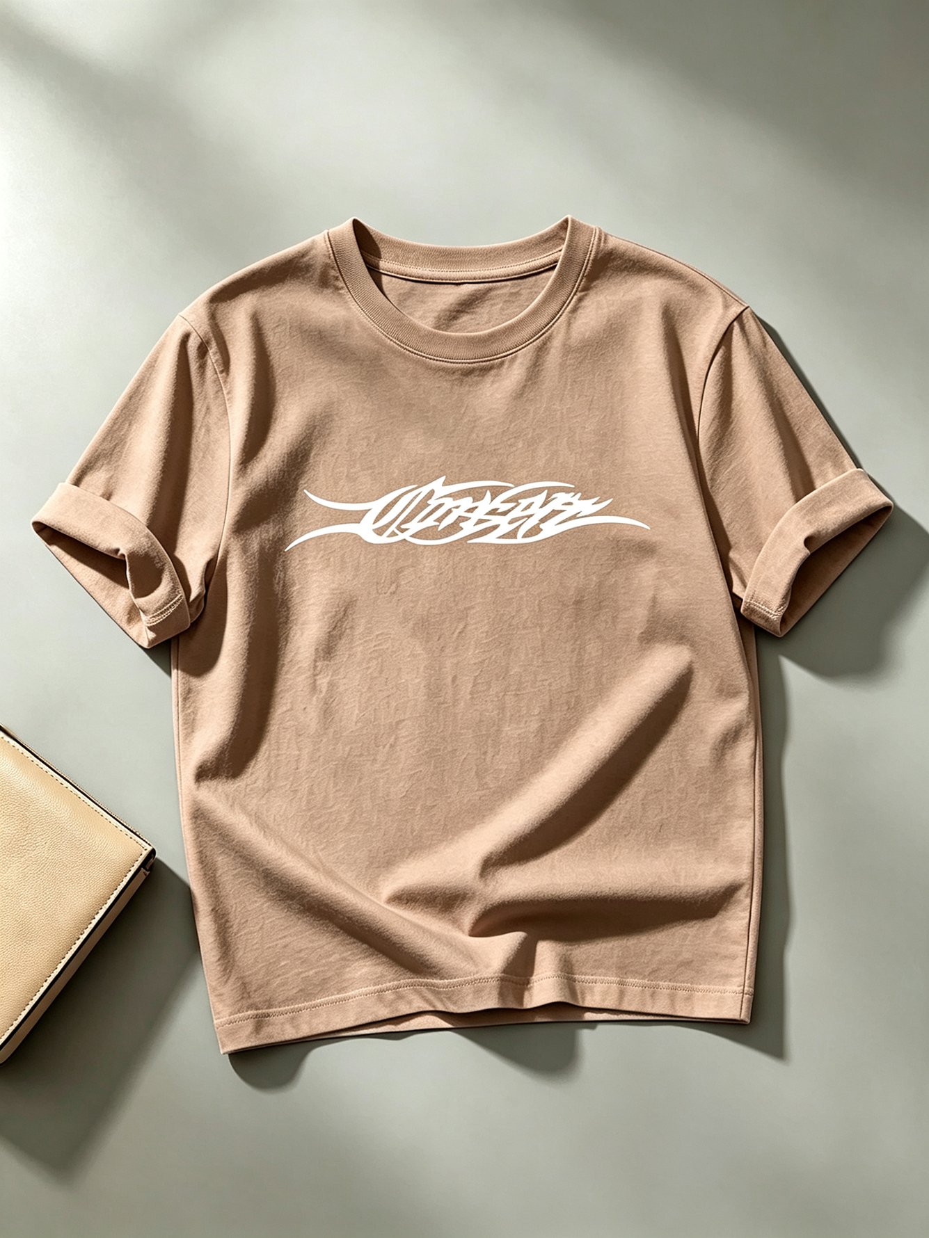 Beige Knitted Pure Cotton T-Shirt