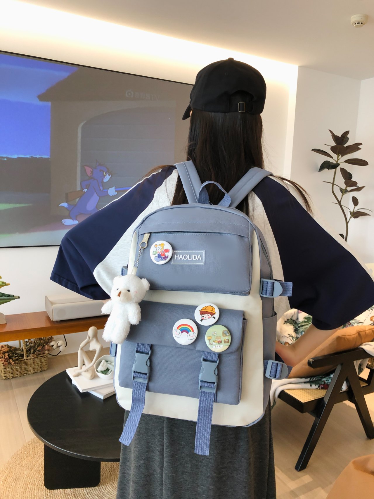 Grey Plain Backpack