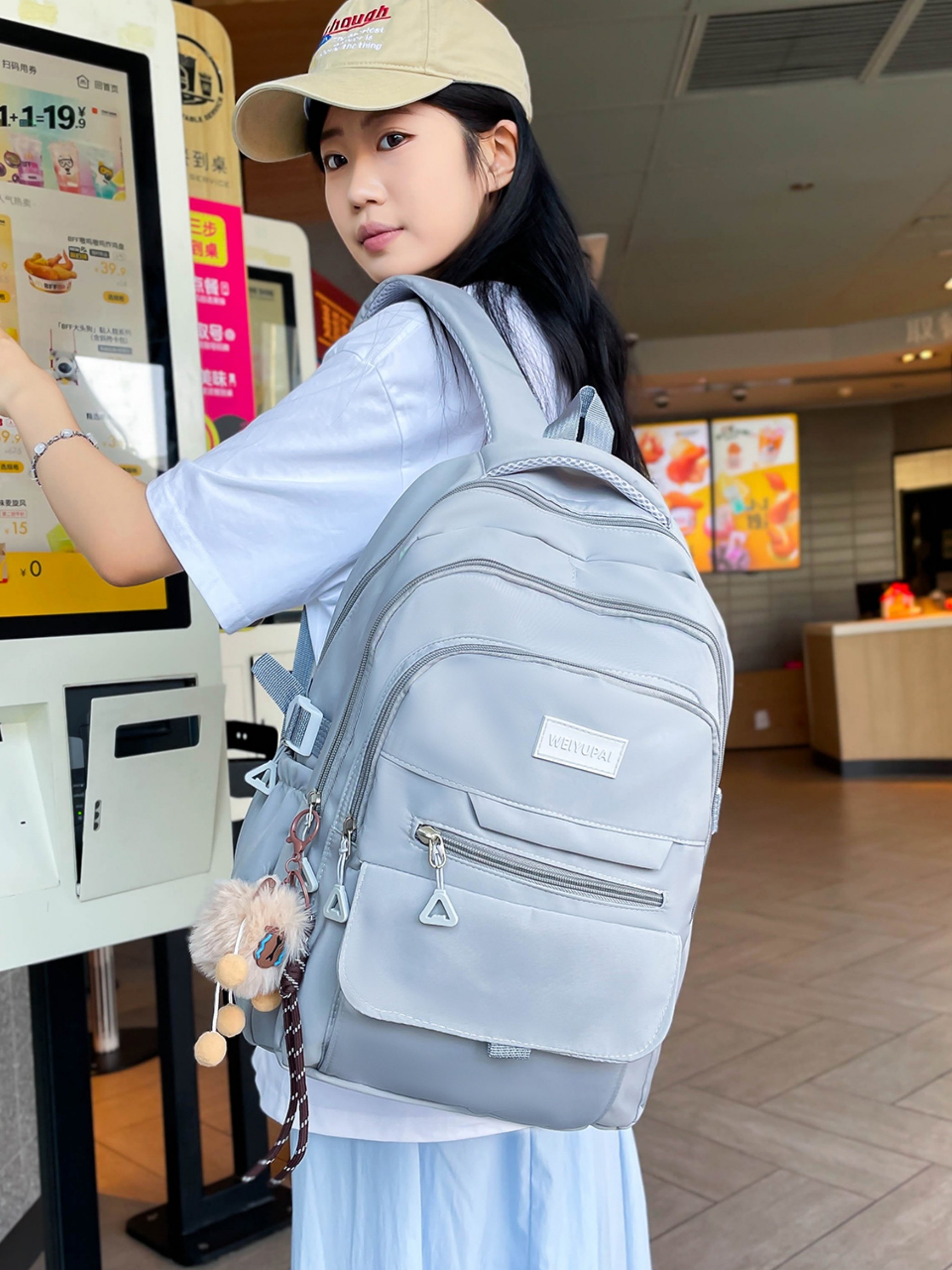 Grey Plain Backpack