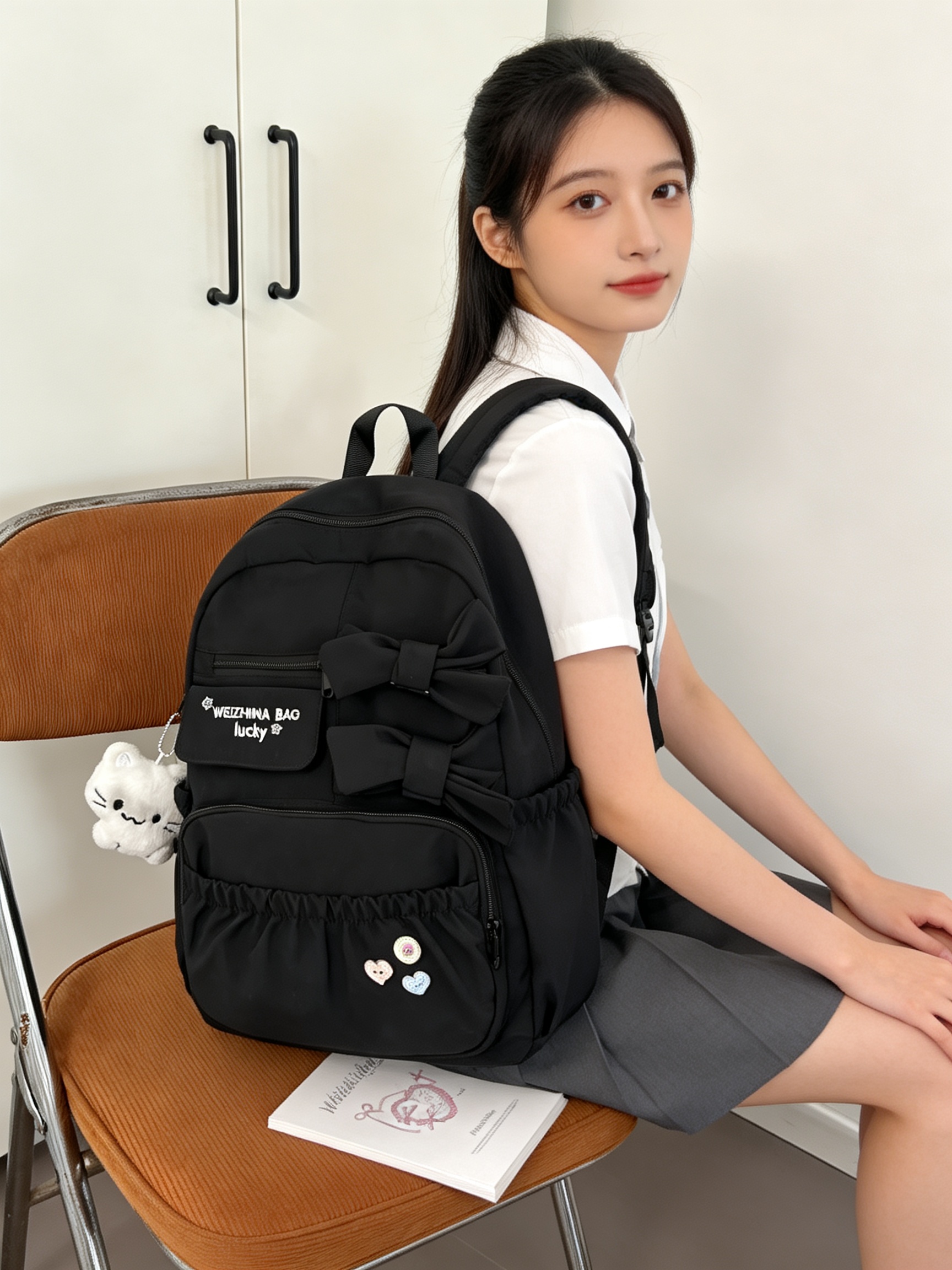 Black Bow Backpack