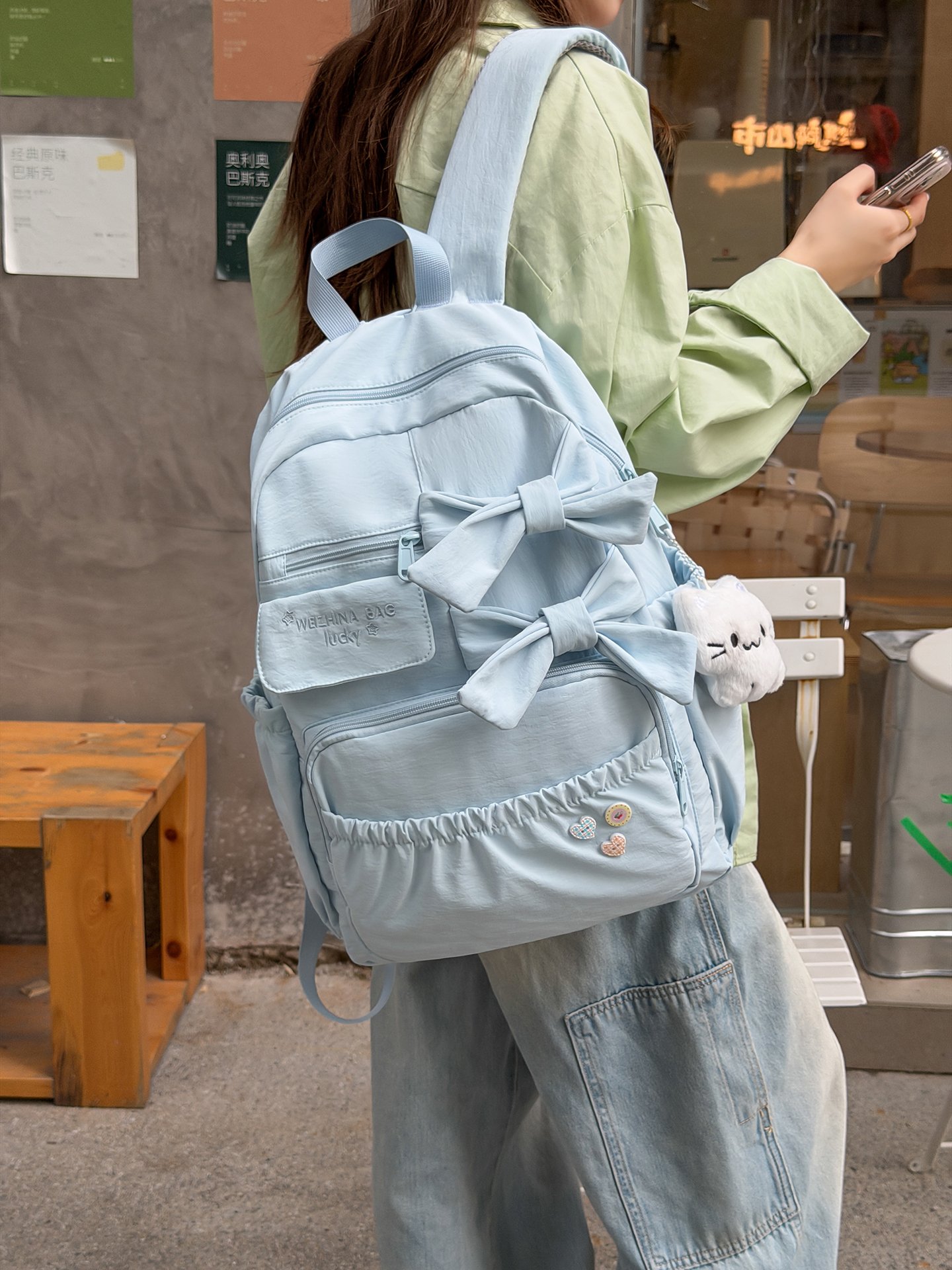 Blue Bow Backpack