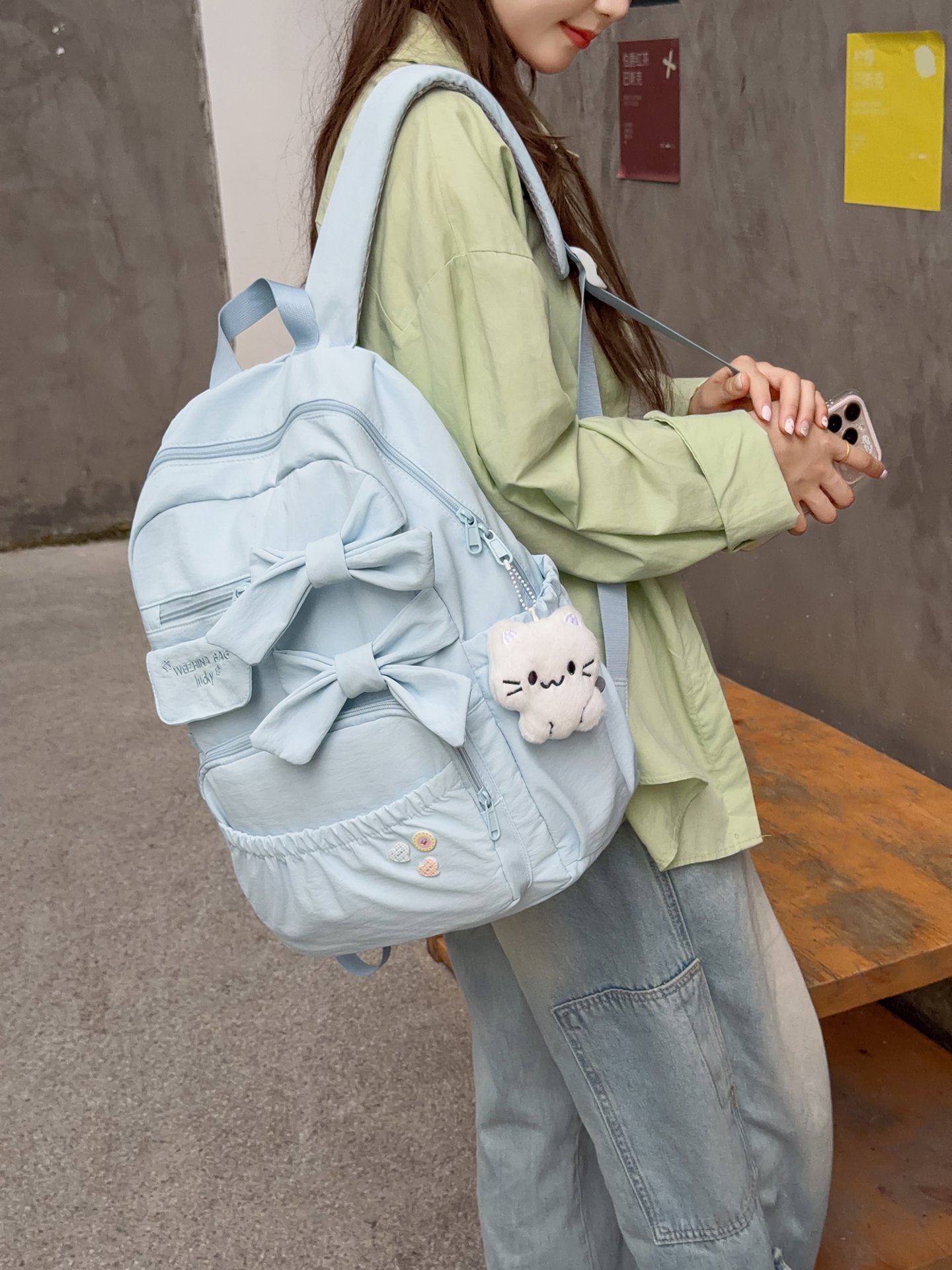 Blue Bow Backpack