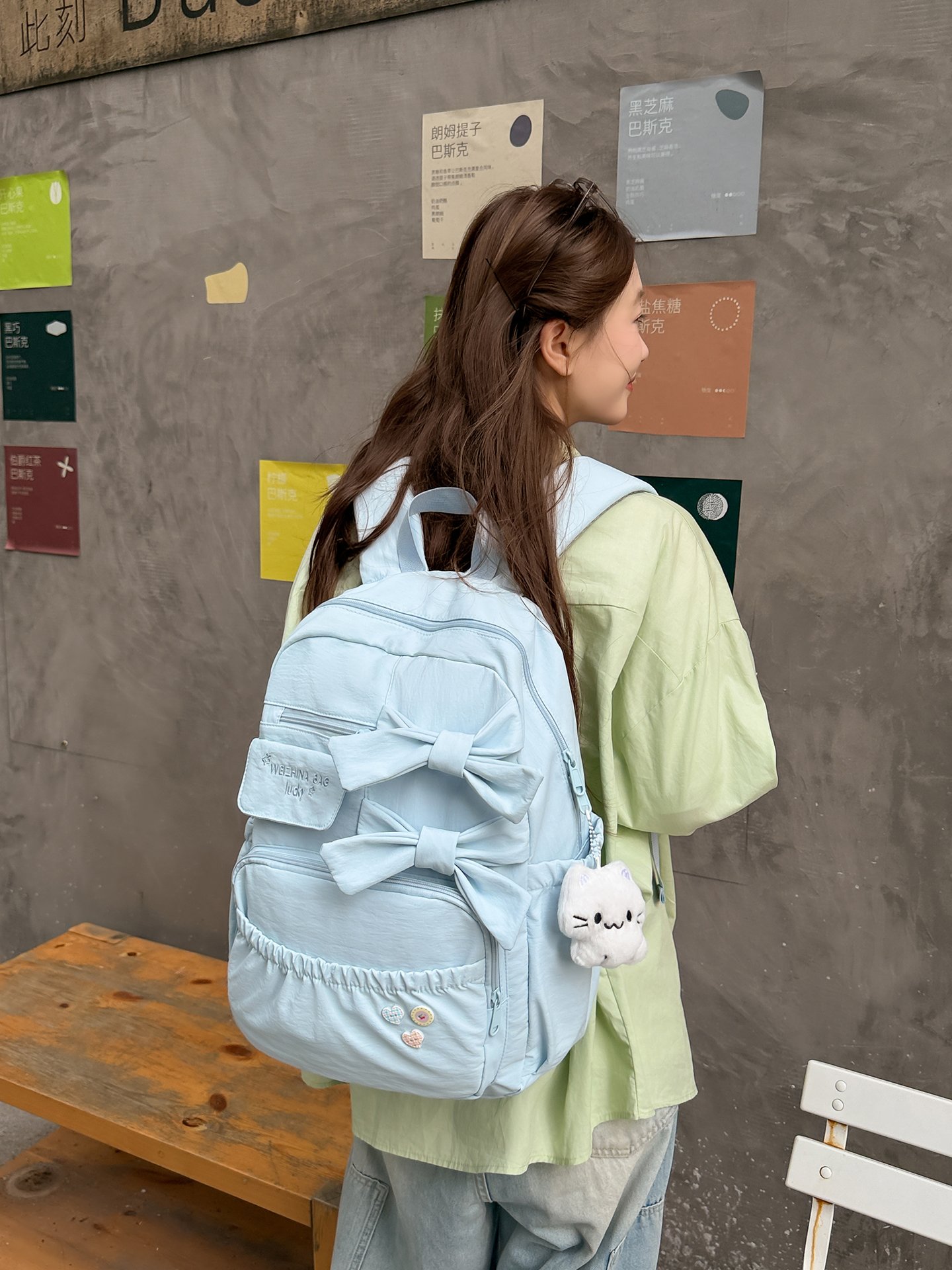 Blue Bow Backpack