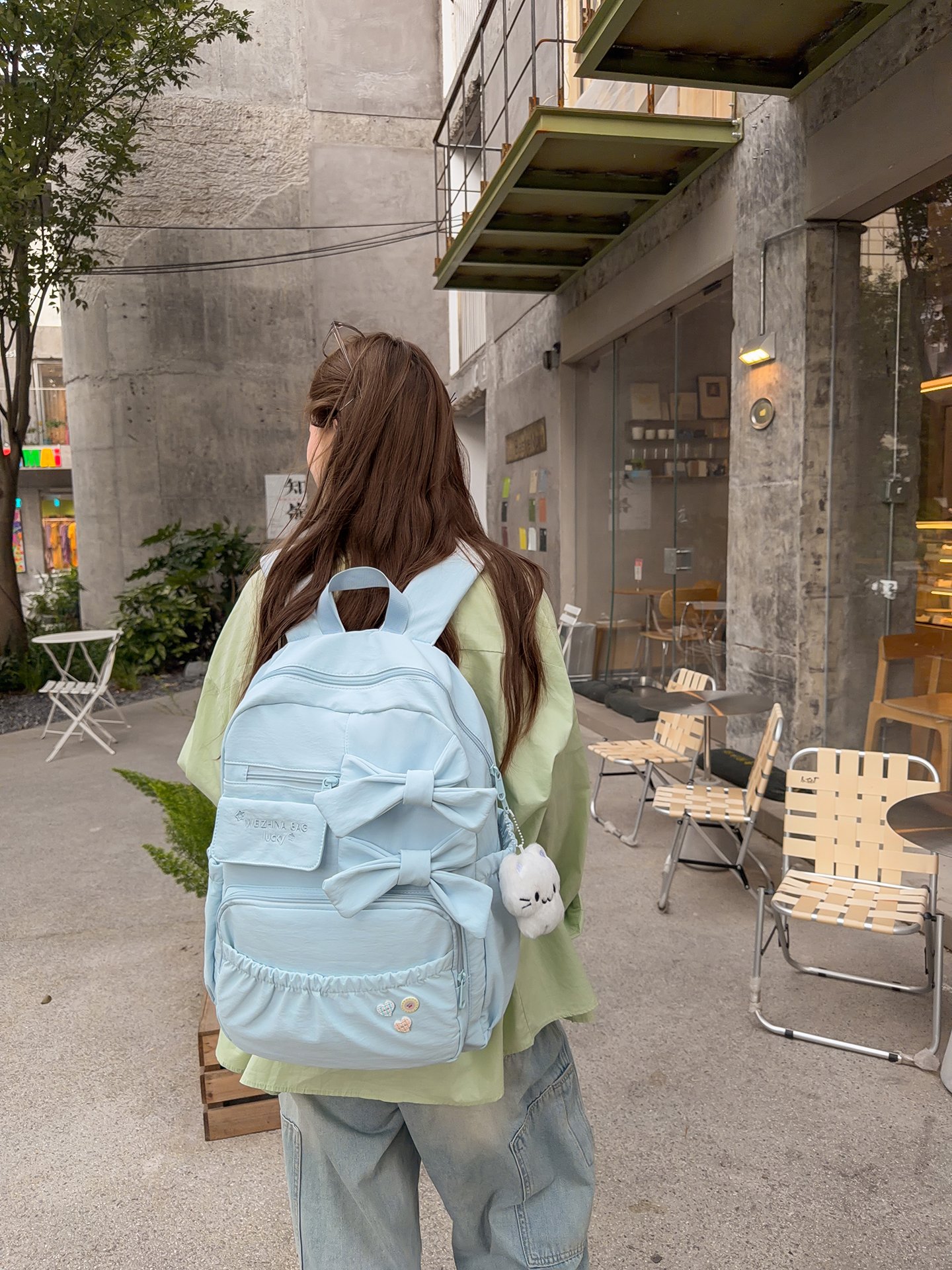 Blue Bow Backpack