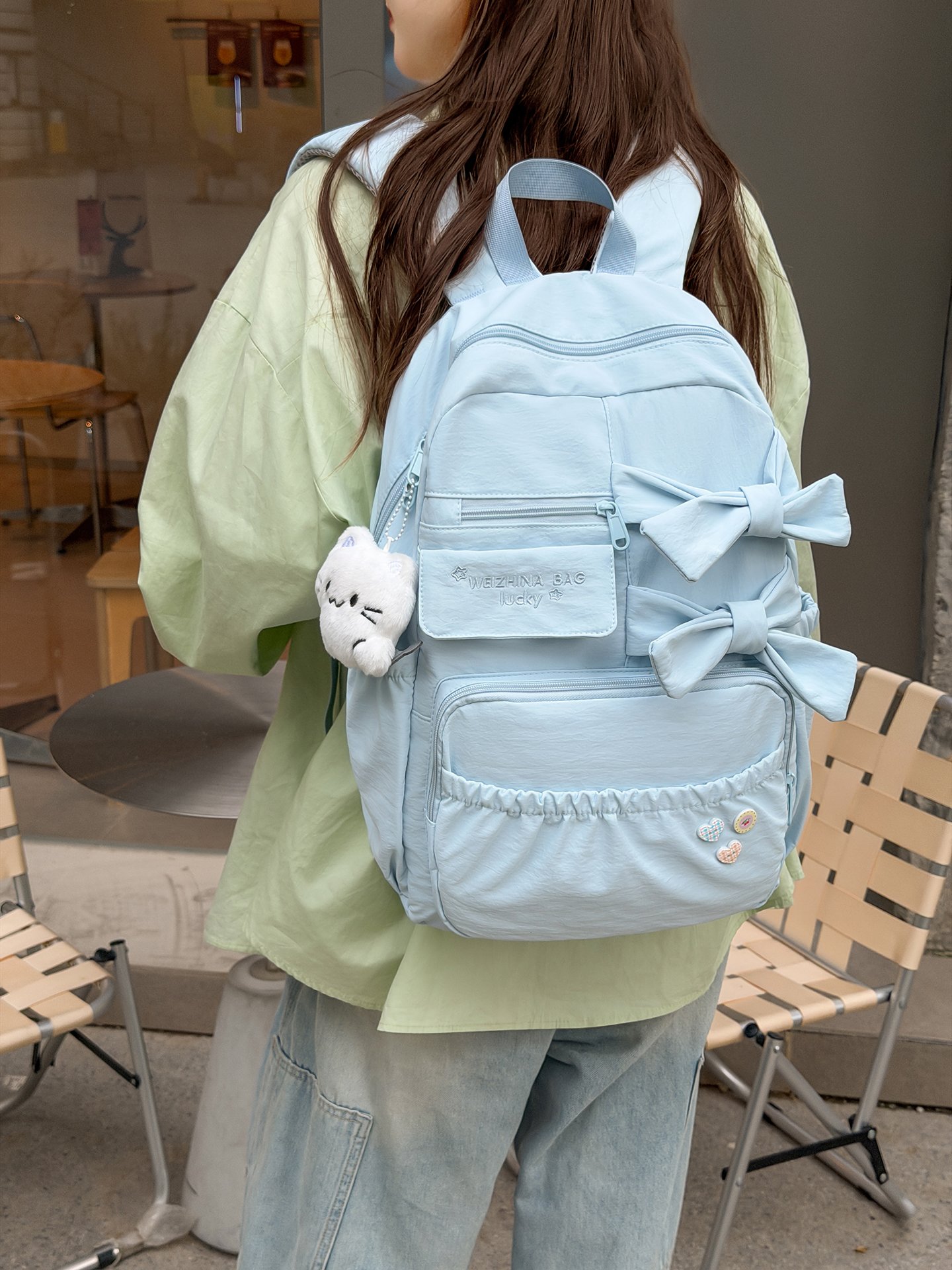 Blue Bow Backpack