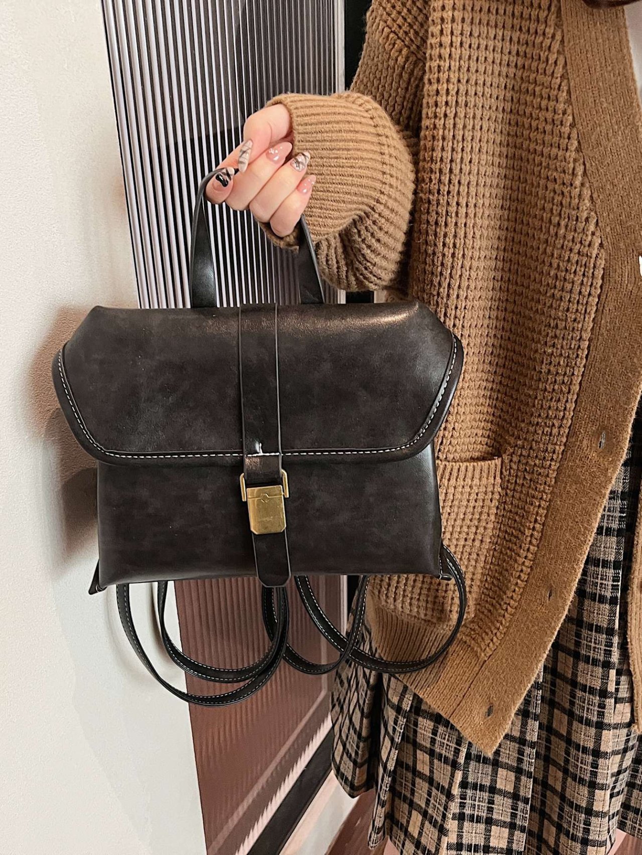 Black Plain Backpack
