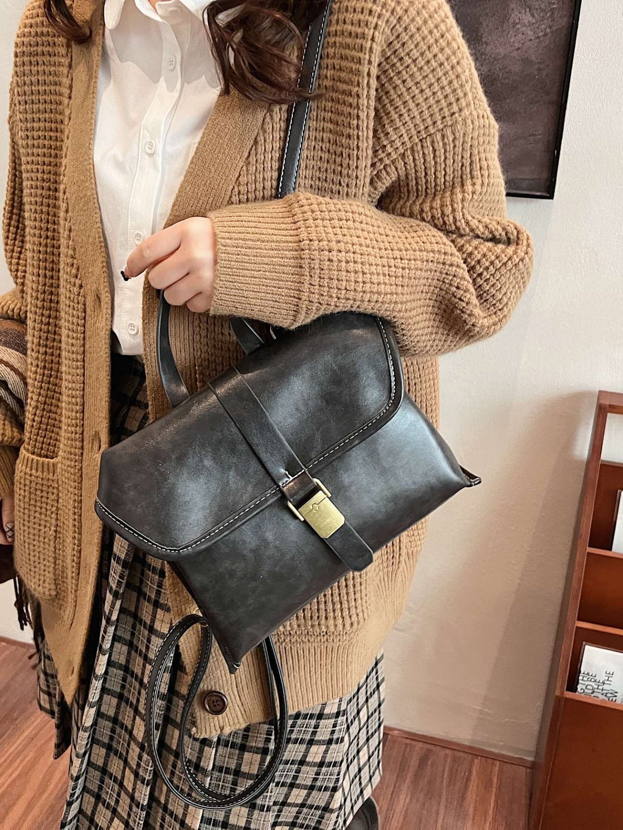 Black Plain Backpack