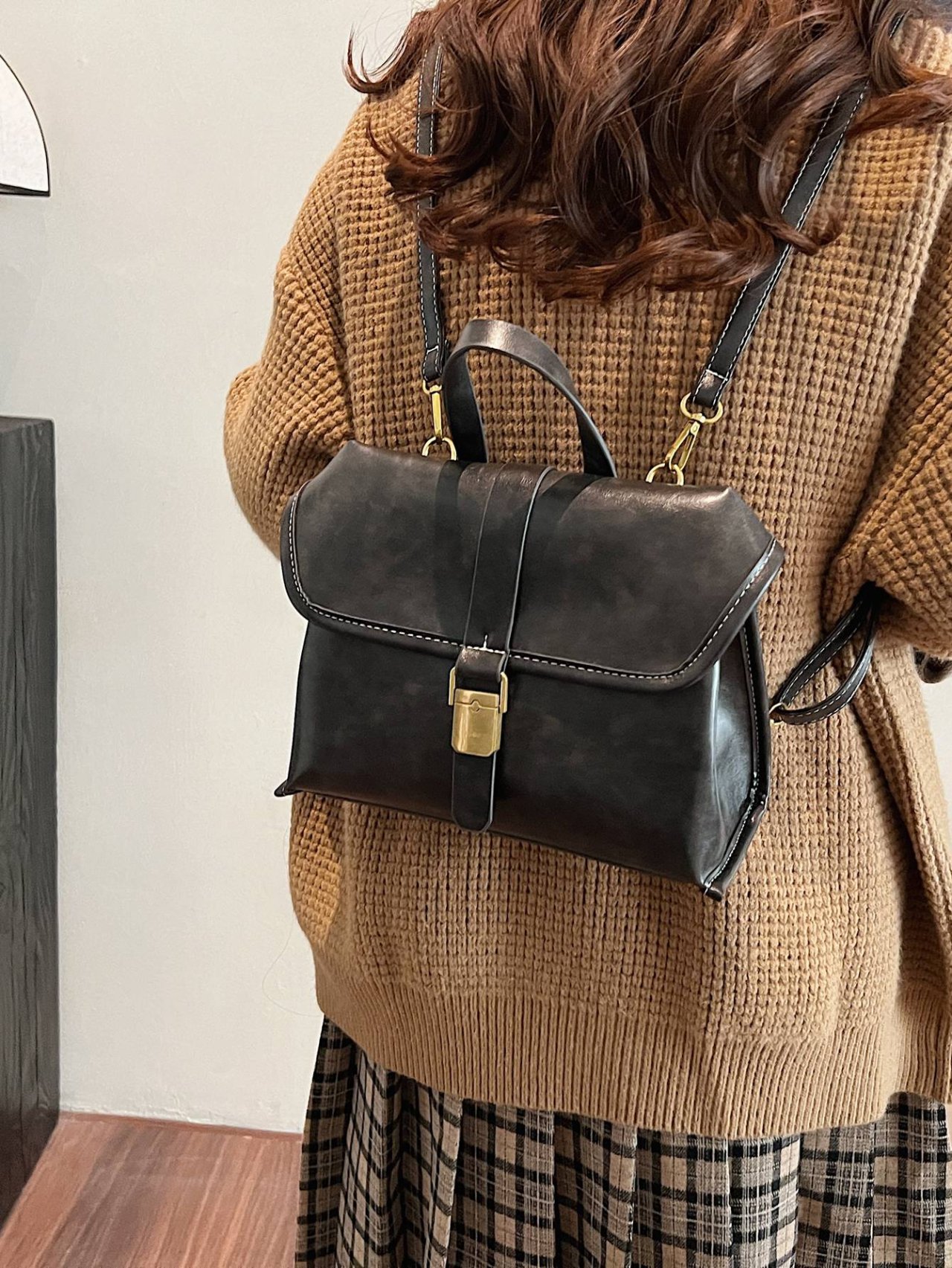 Black Plain Backpack