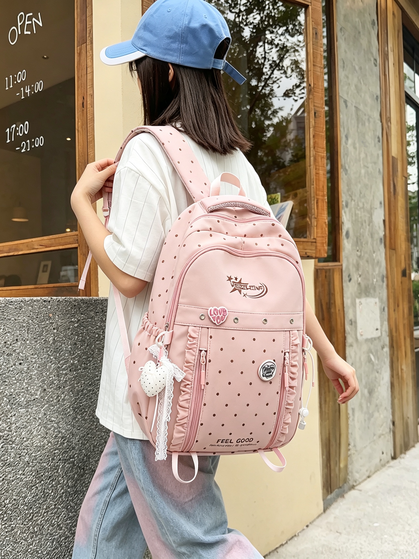 Pink Polka Dot Backpack