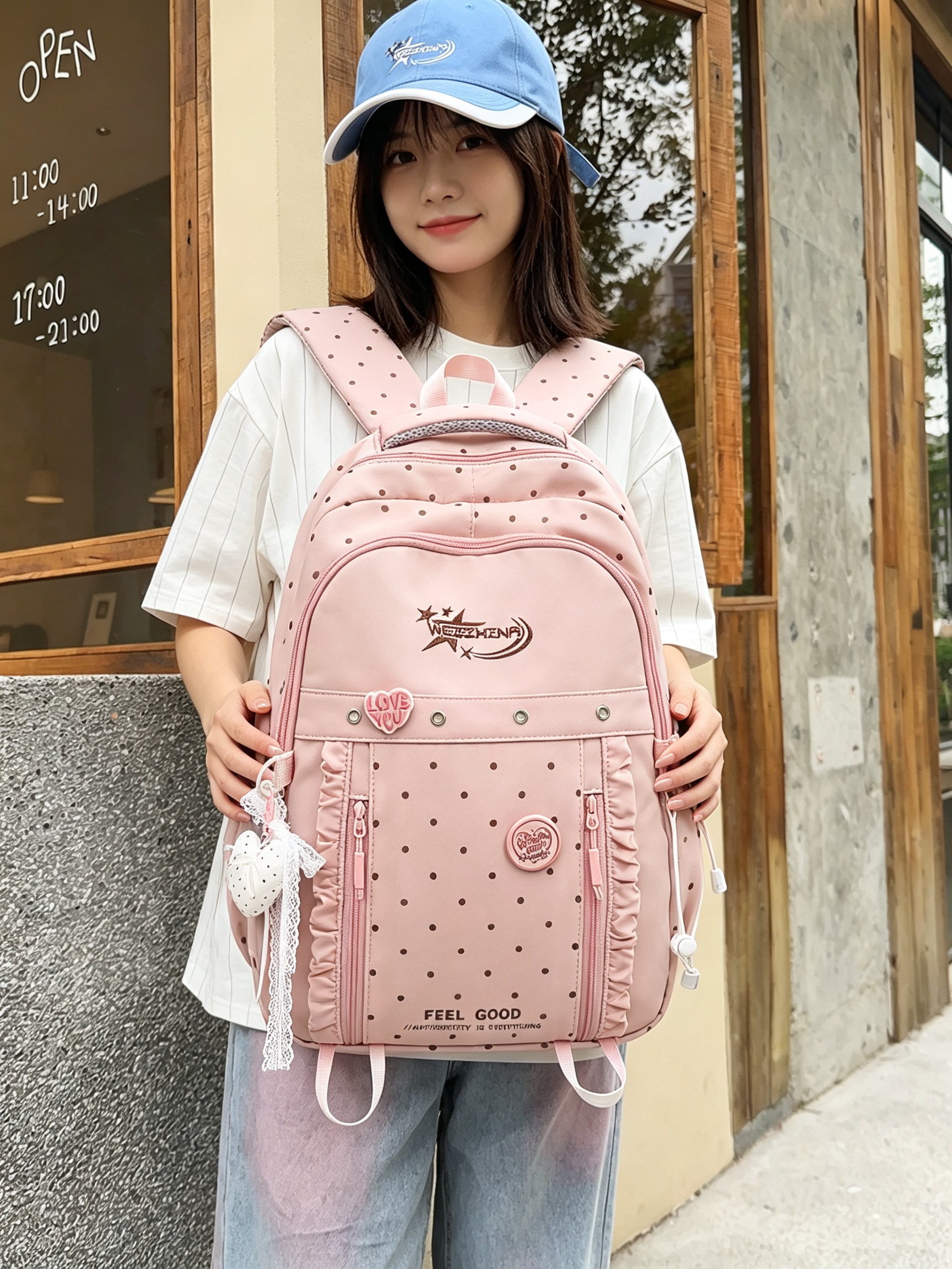 Pink Polka Dot Backpack