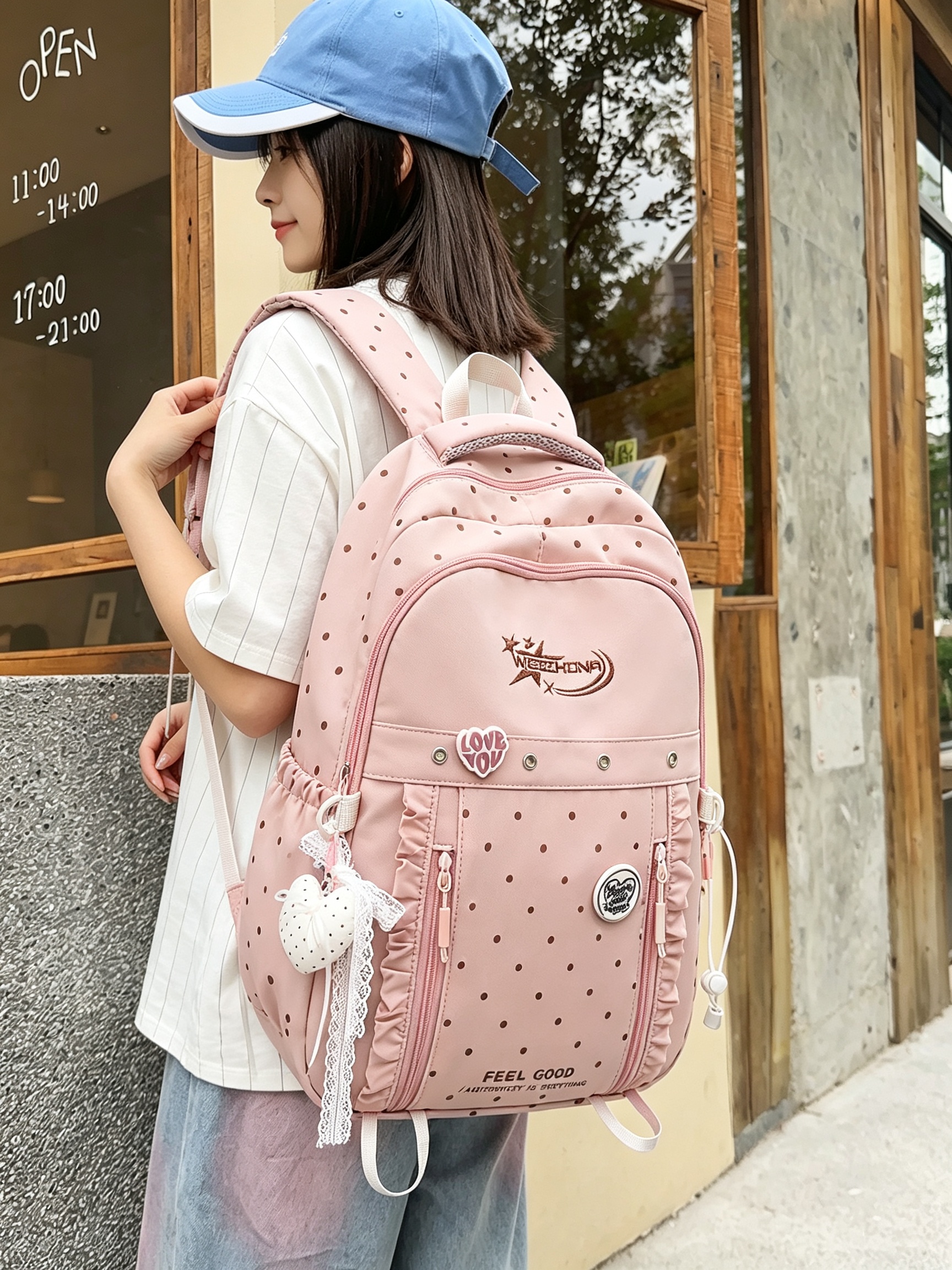 Pink Polka Dot Backpack