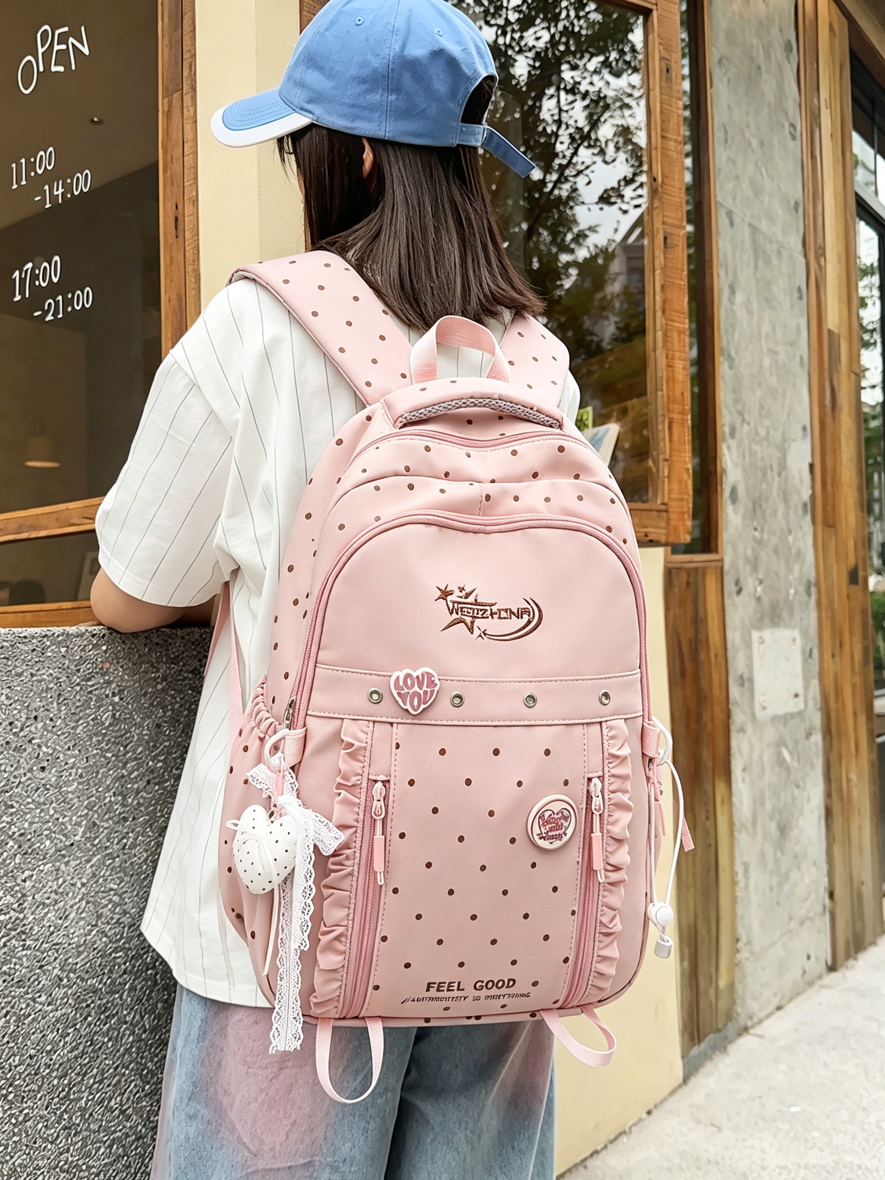 Pink Polka Dot Backpack