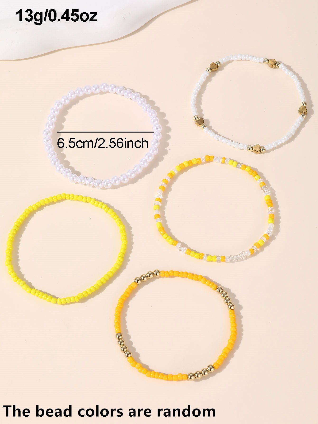 Multi-Colored Beaded Anklet Set with Heart Accents