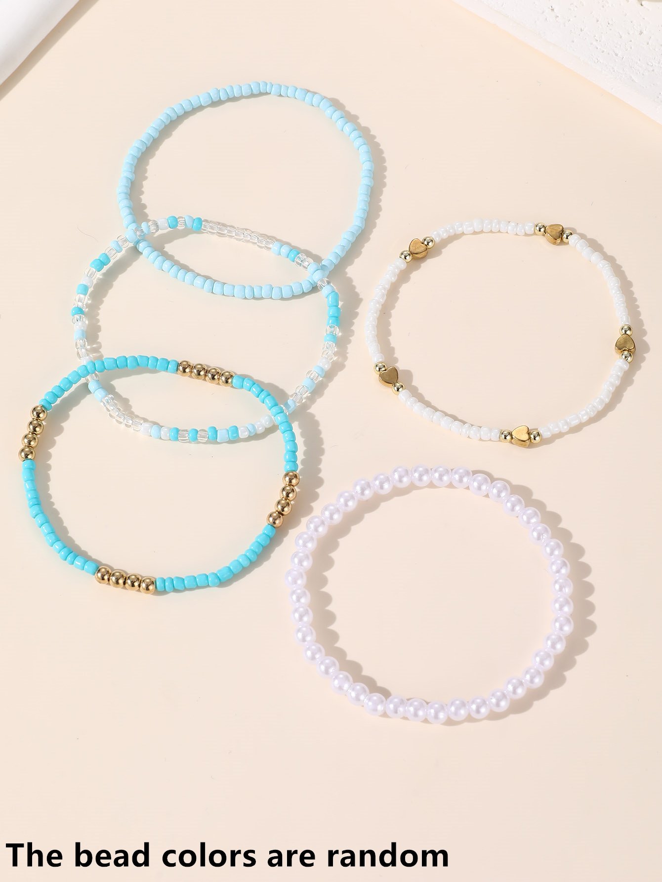 Multi-Layered Beach Anklet Set with Heart Charm