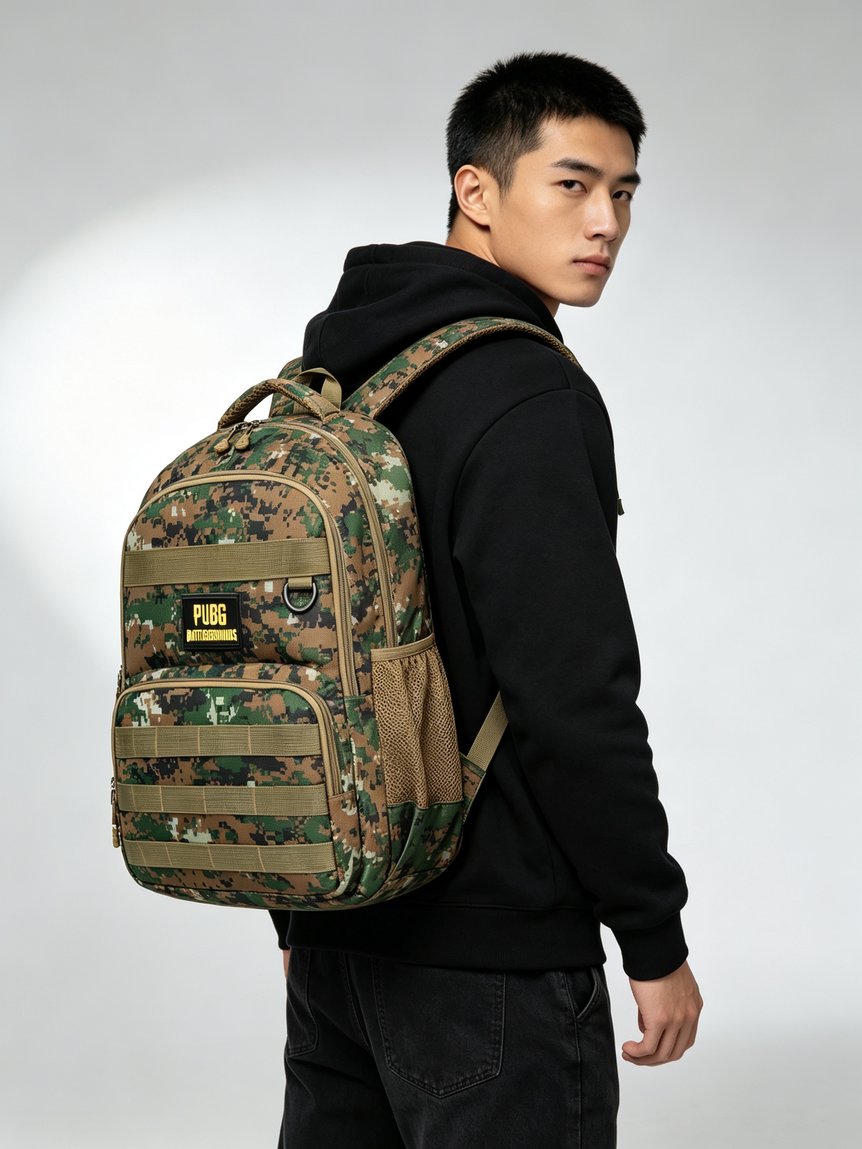 Multi-Color PUBG Digital Camo Backpack