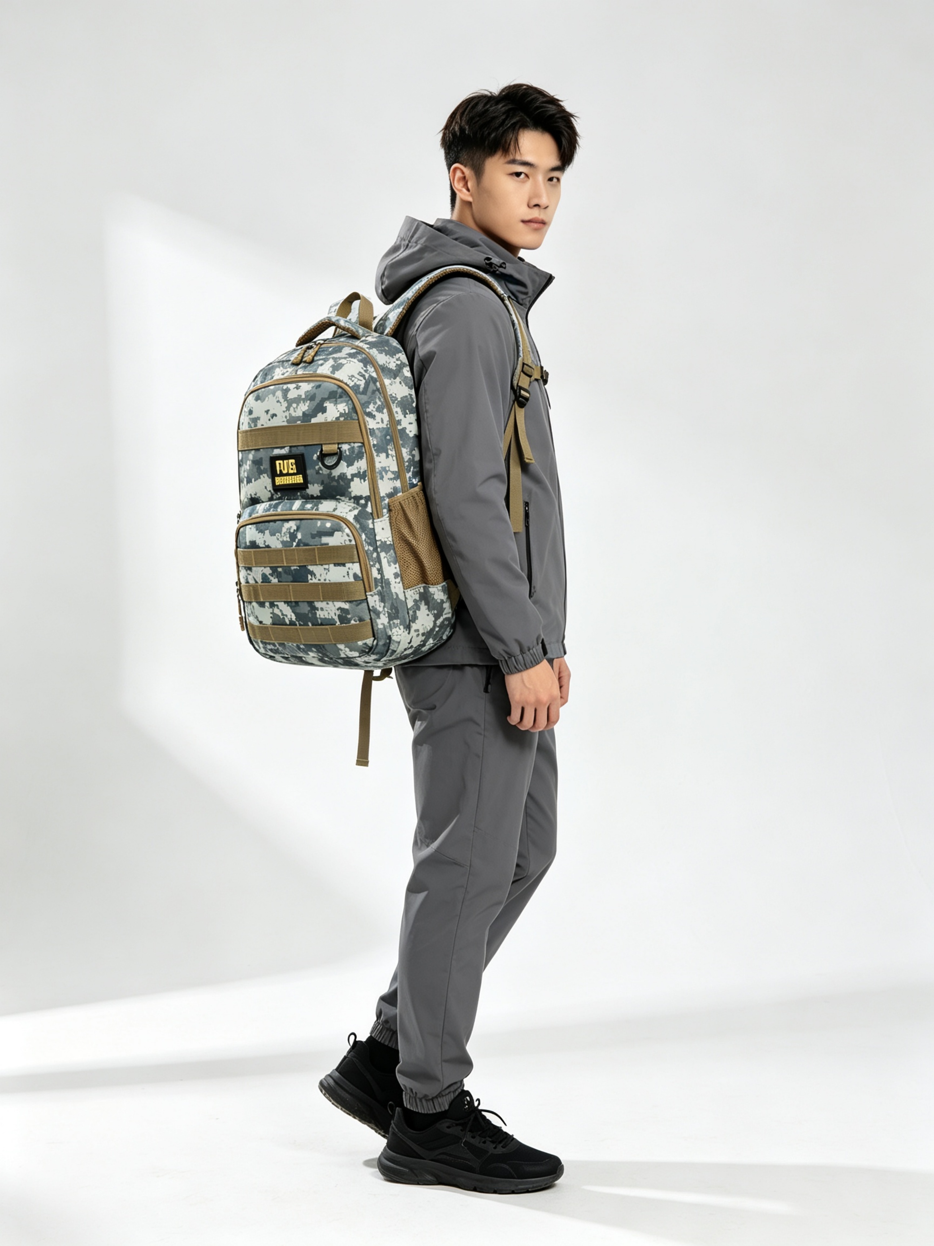Multi-Color PUBG Digital Camo Backpack