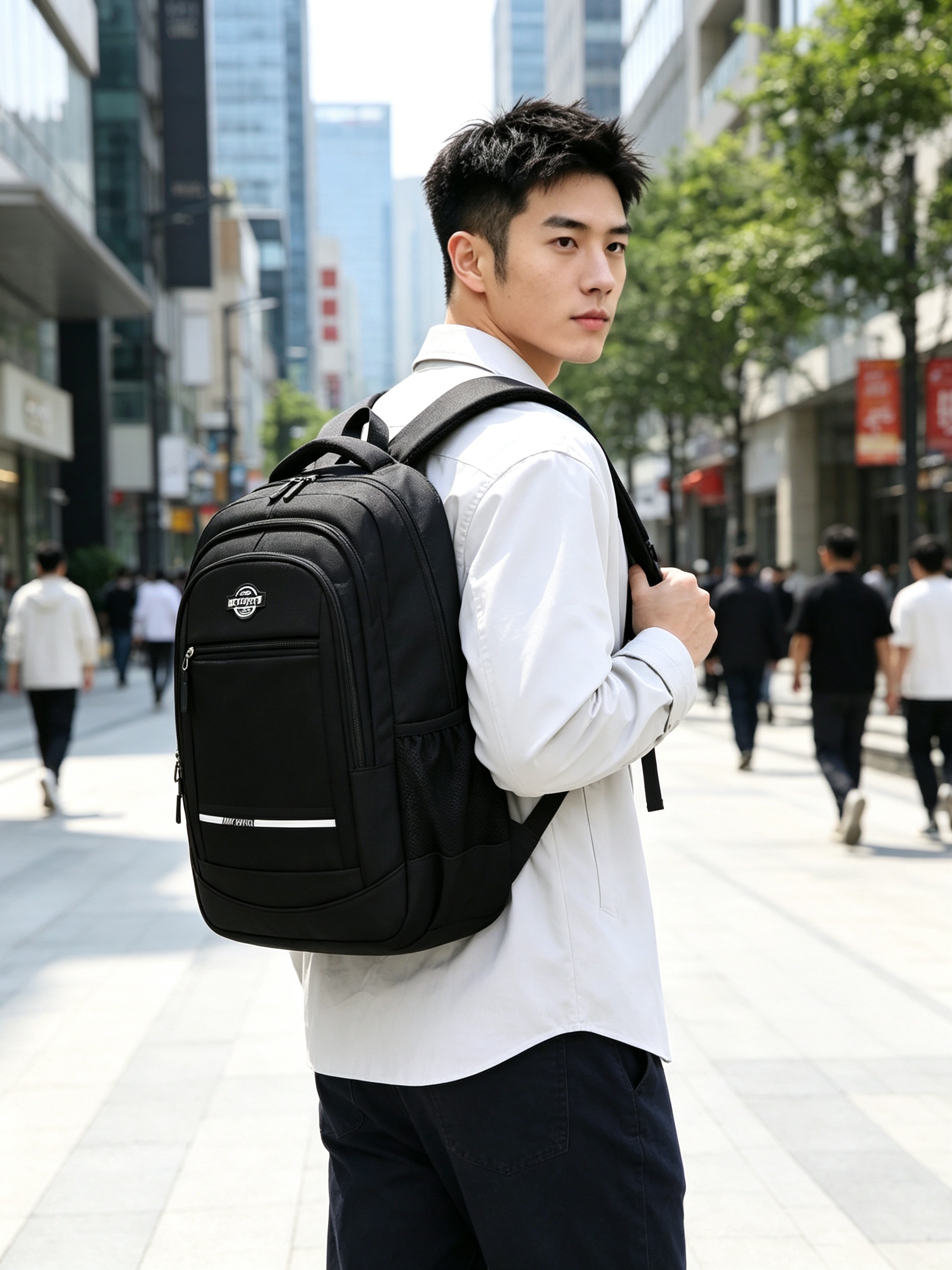Black Urban Commuter Backpack