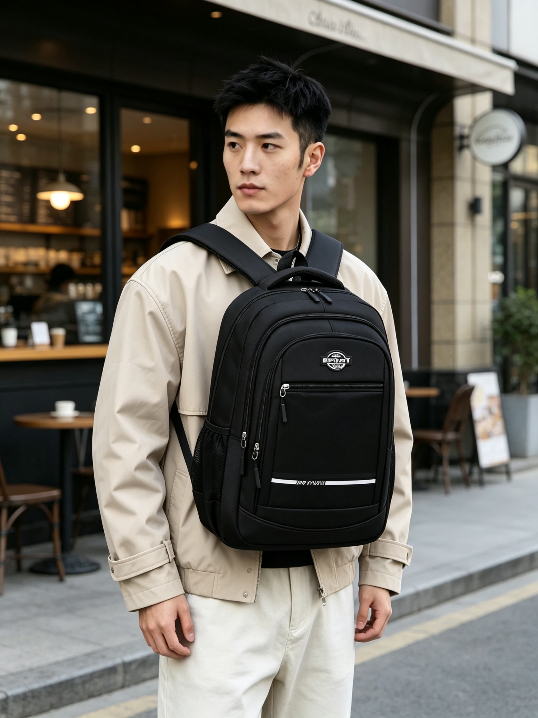 Black Urban Commuter Backpack