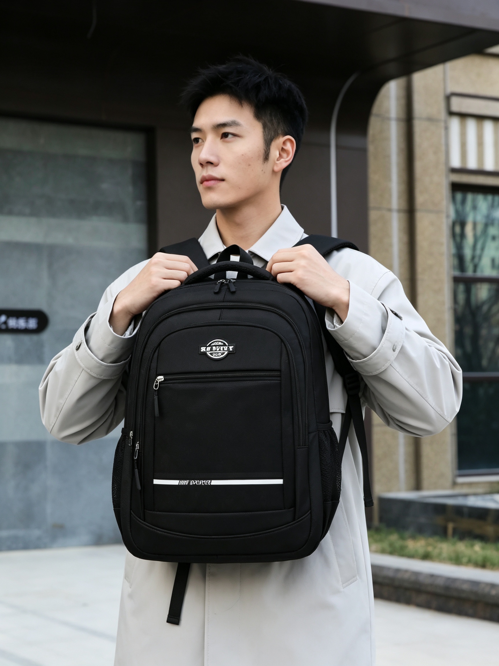 Black Urban Commuter Backpack