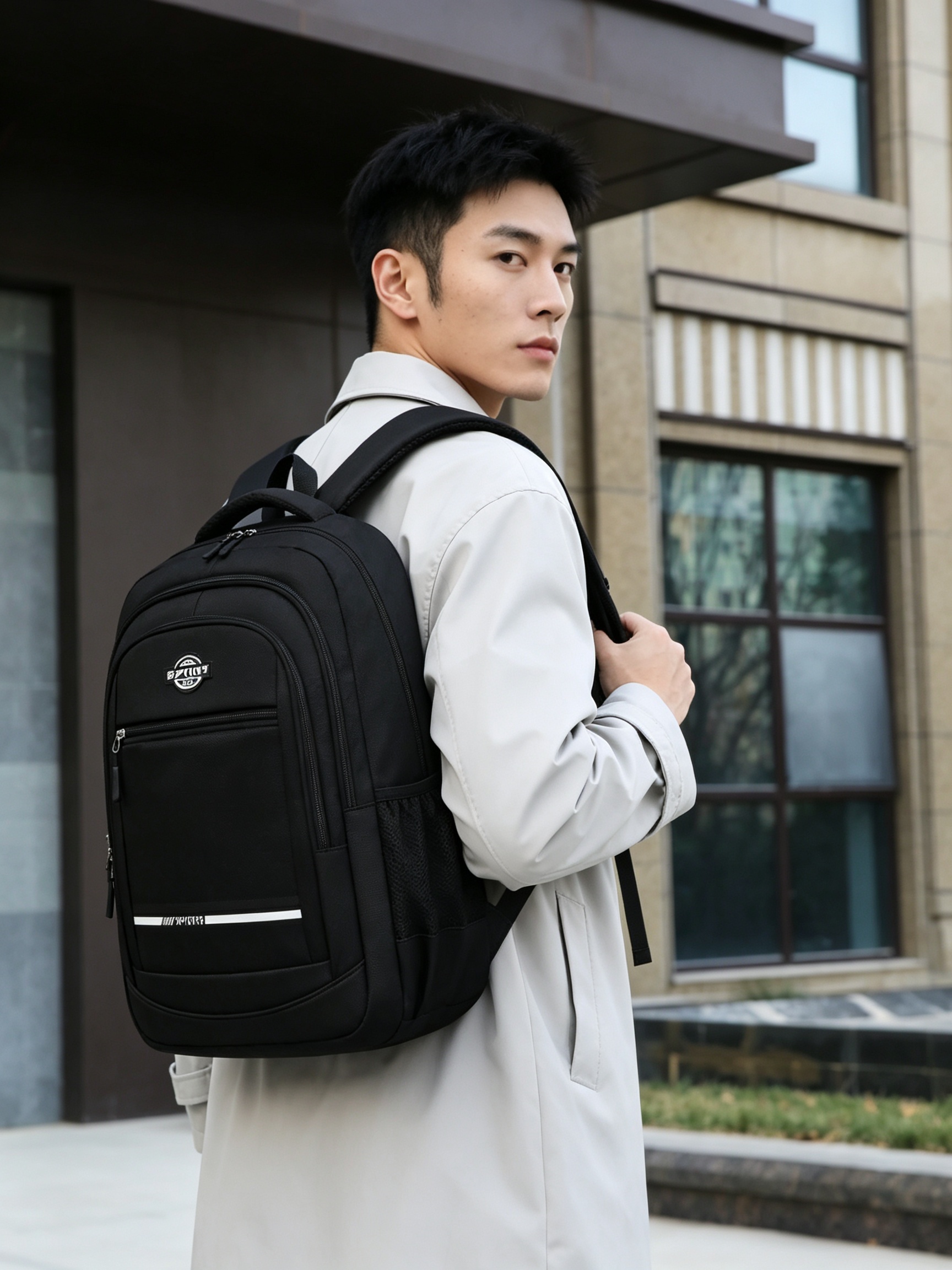 Black Urban Commuter Backpack