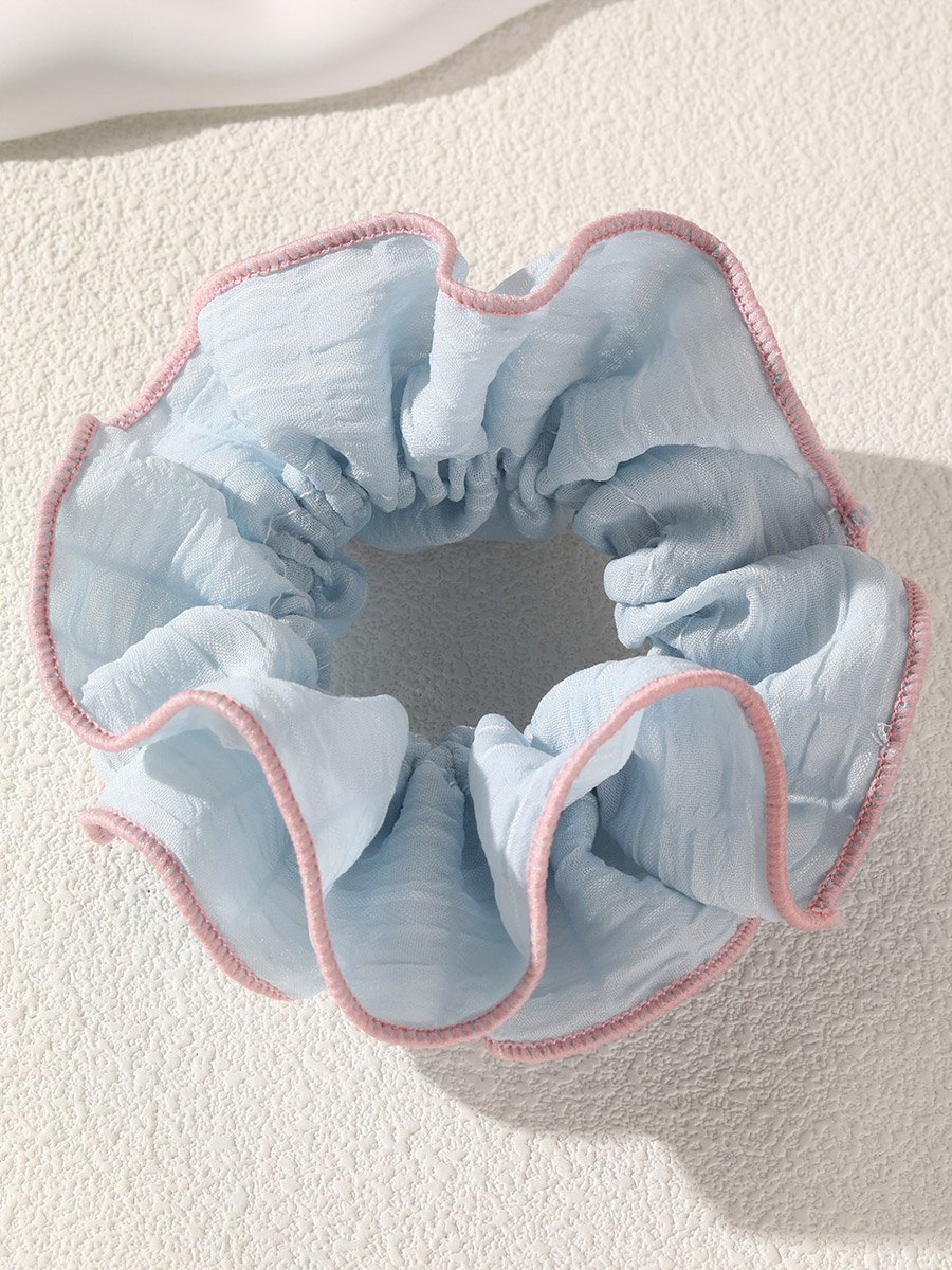 Blue Scrunchie with Pink Trim