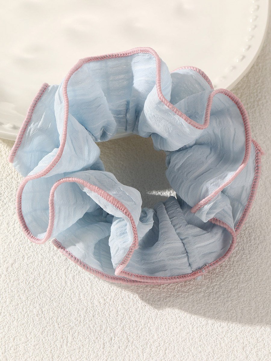 Blue Scrunchie with Pink Trim
