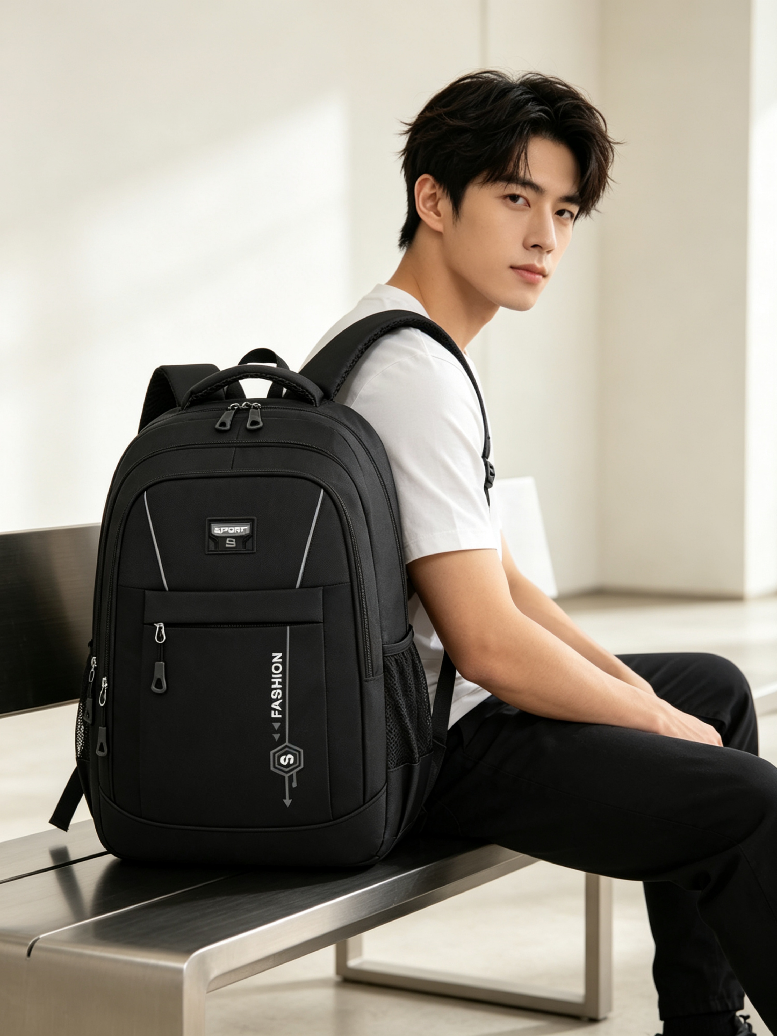 Black Backpack for Travel and Daily Use