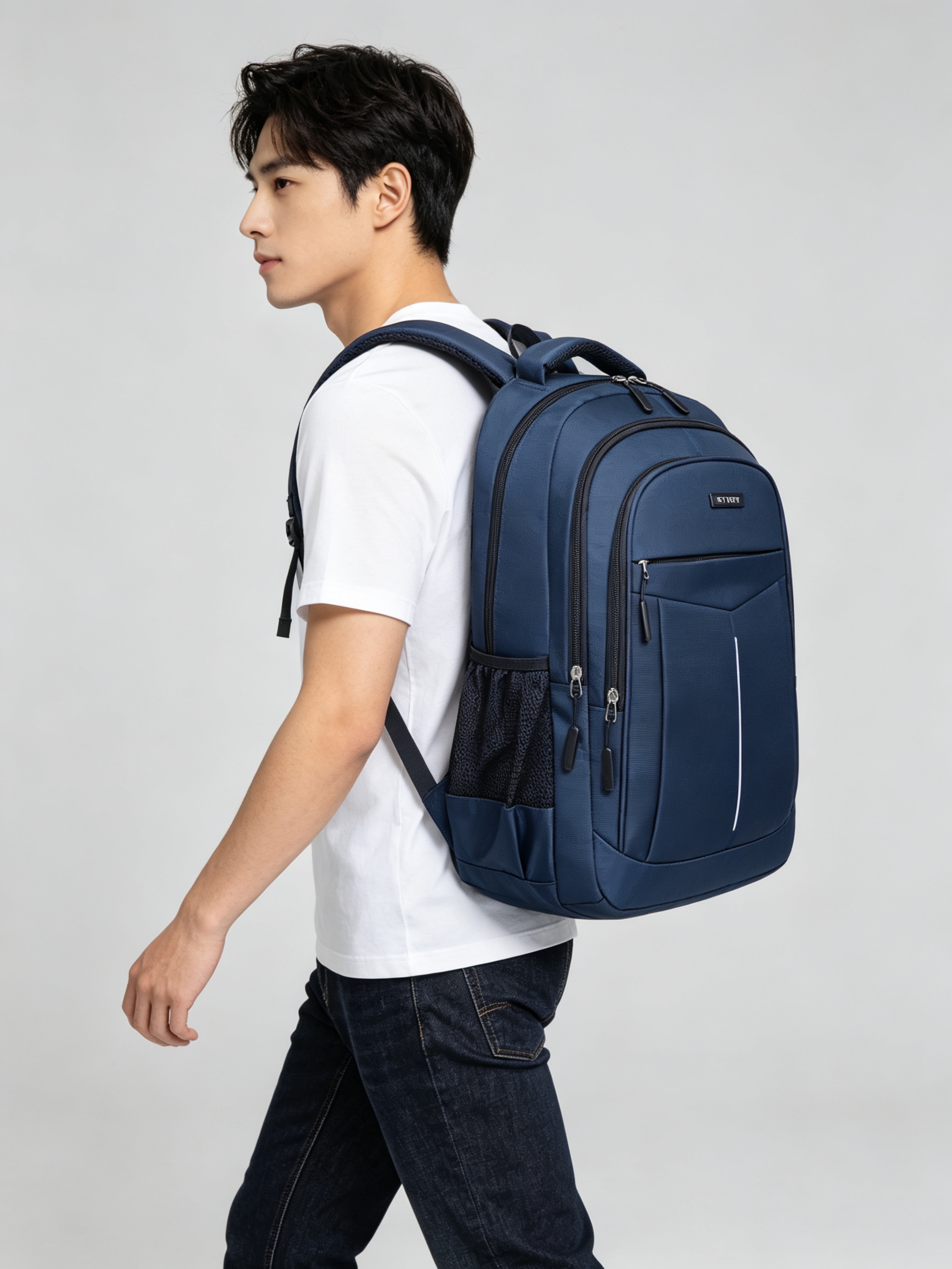 Blue Travel Backpack with Laptop Compartment