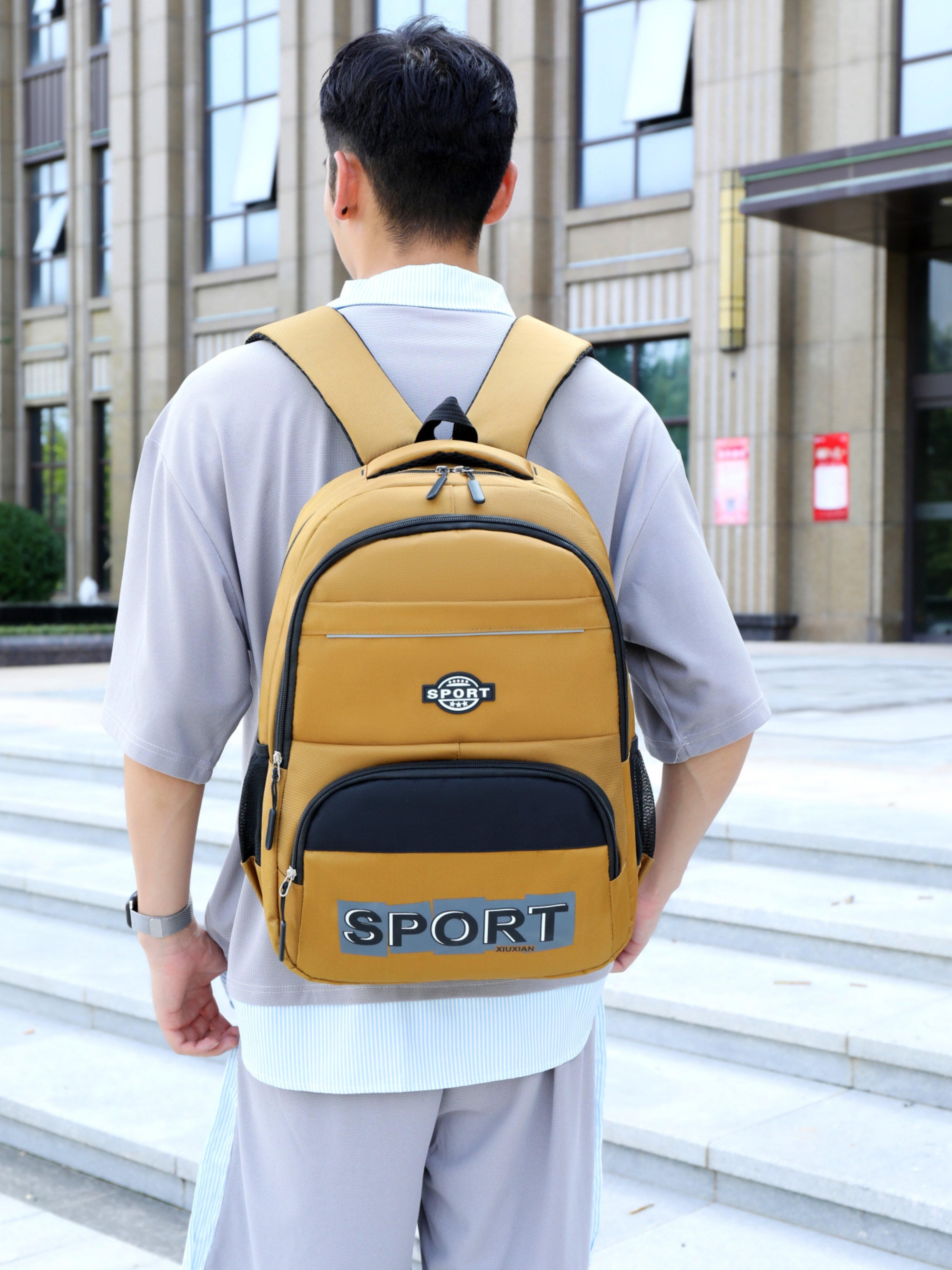 Mustard Durable Sporty Backpack