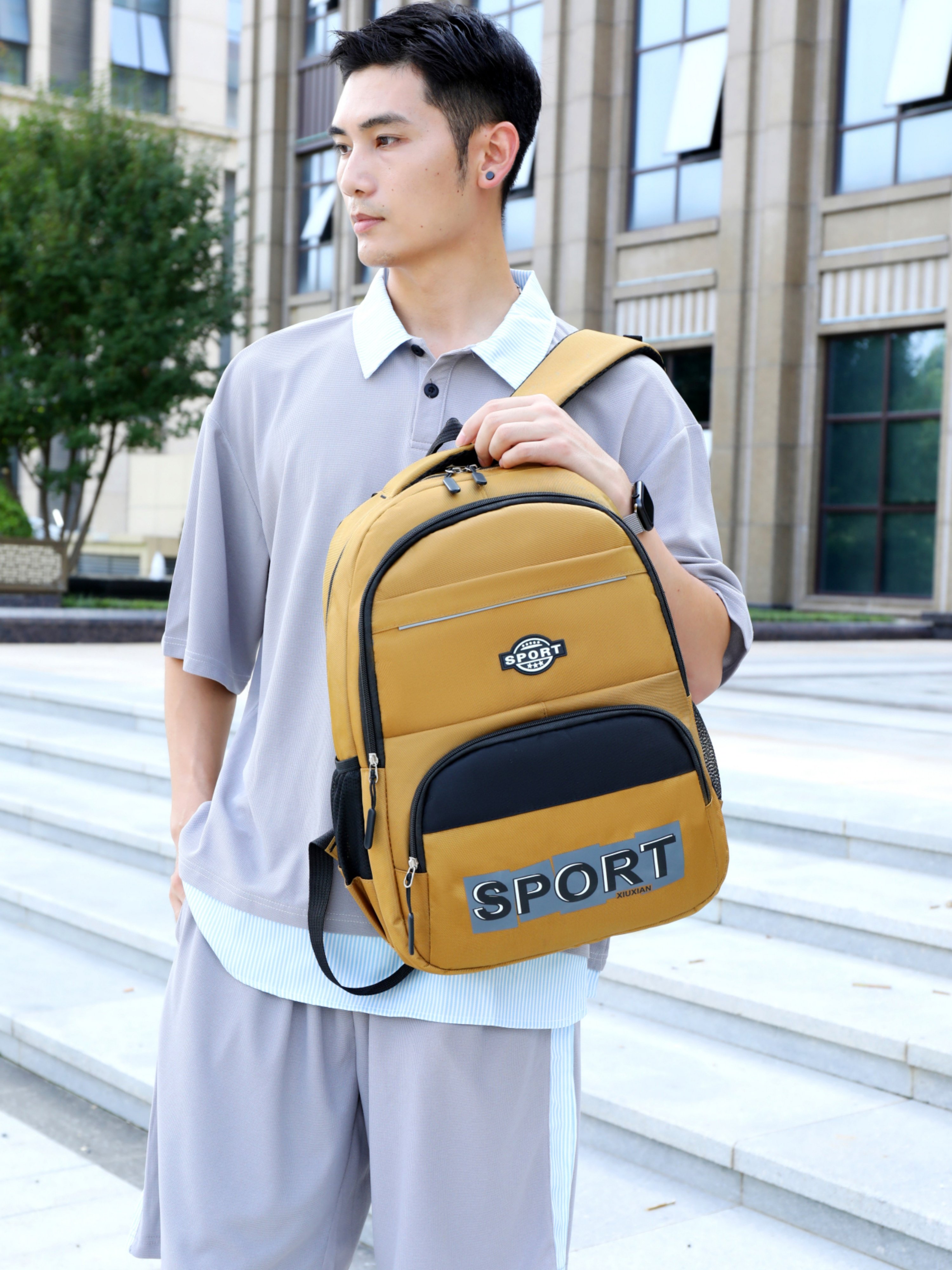 Mustard Durable Sporty Backpack