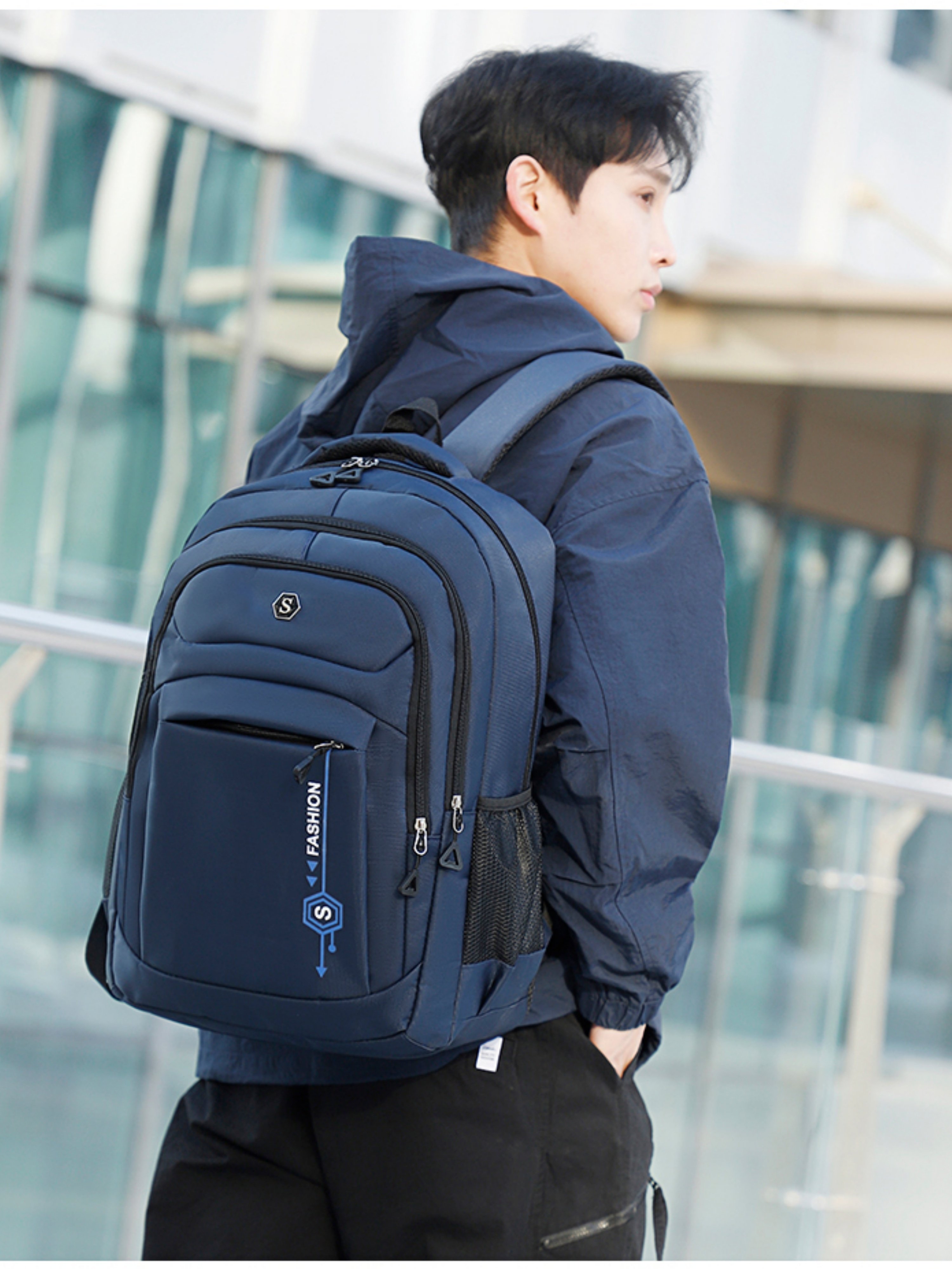Blue Backpack for Travel and Daily Use