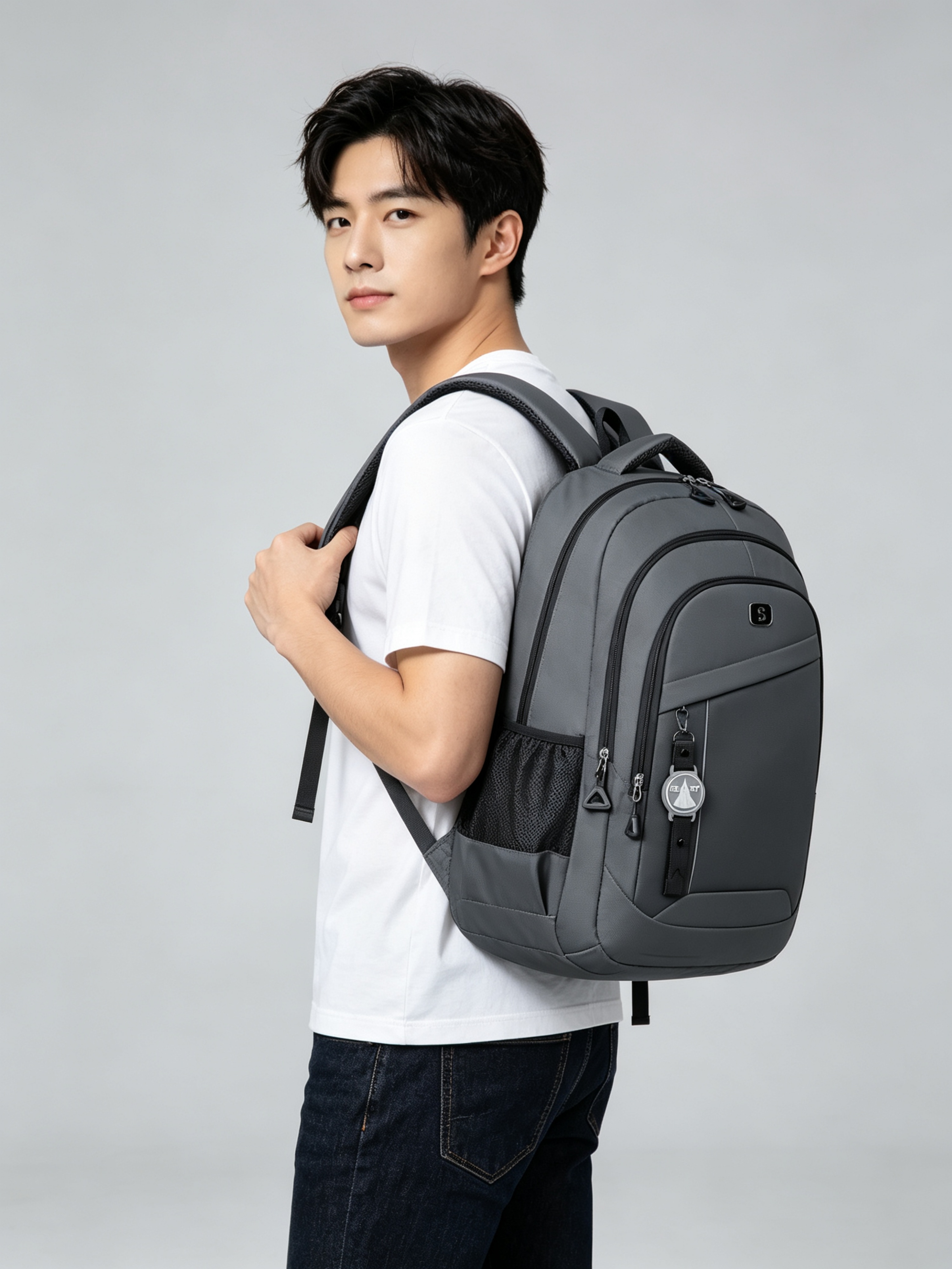 Grey Everyday Backpack for Travel and Work