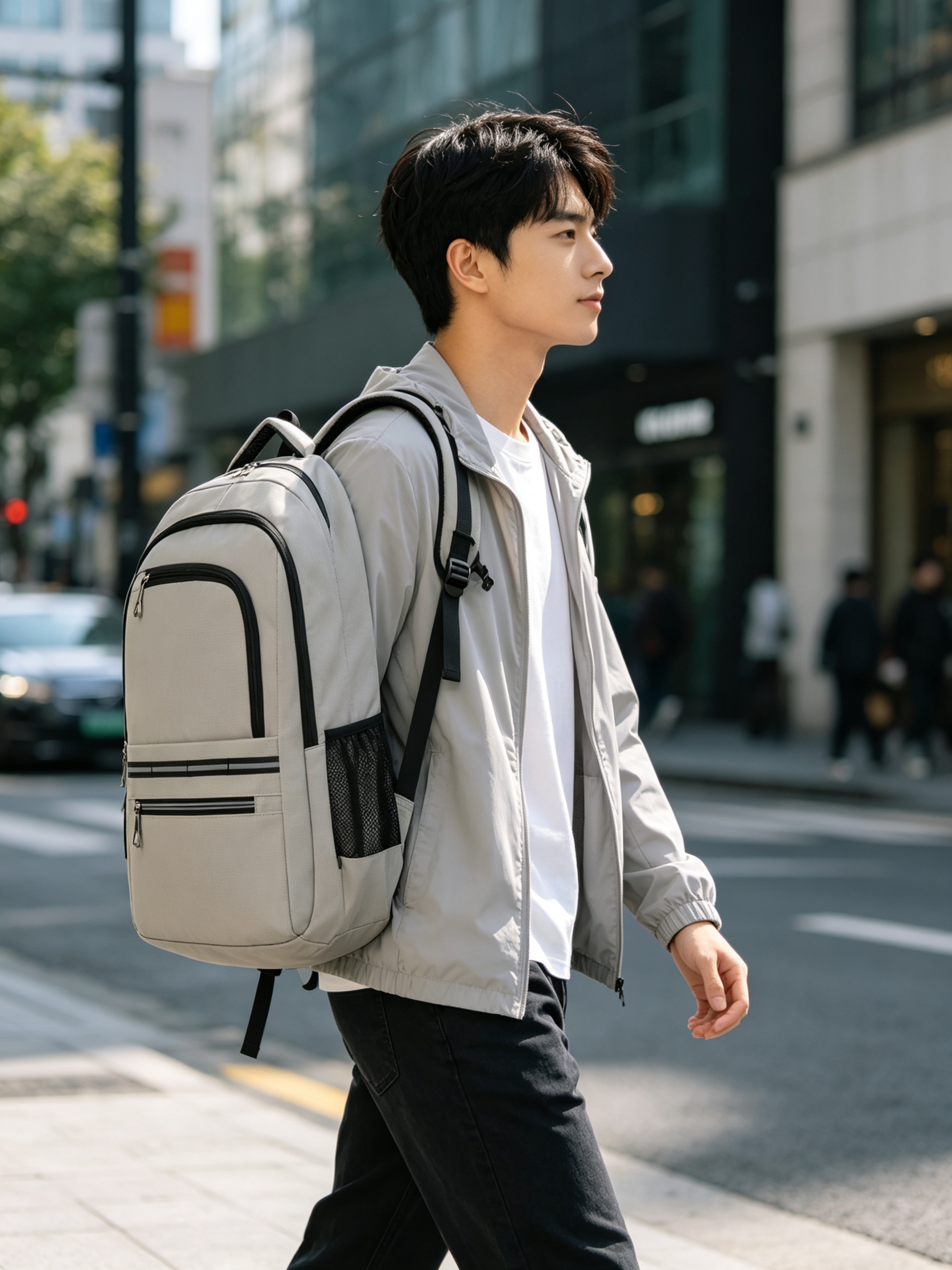 Grey Plain Backpack