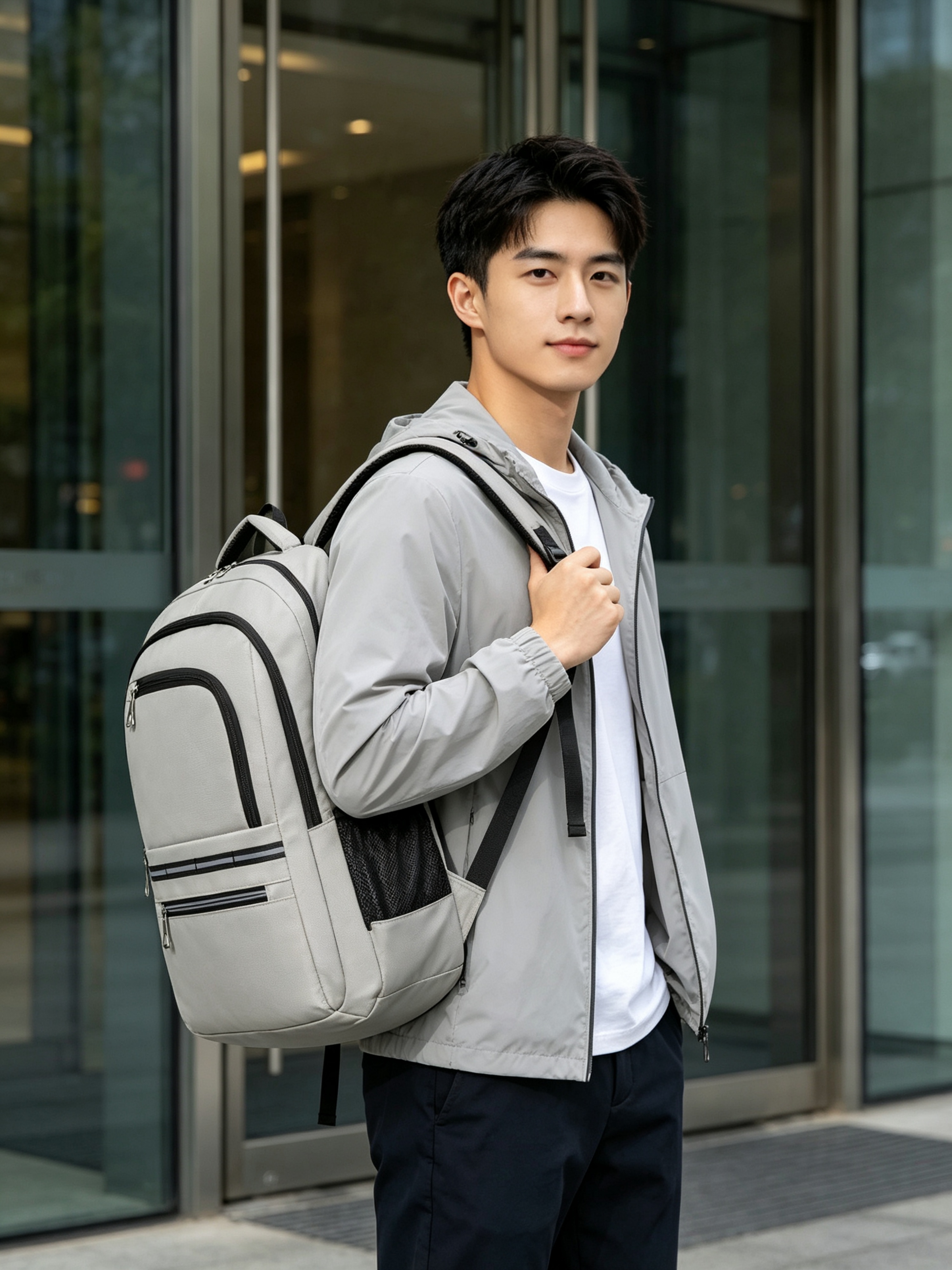 Grey Plain Backpack