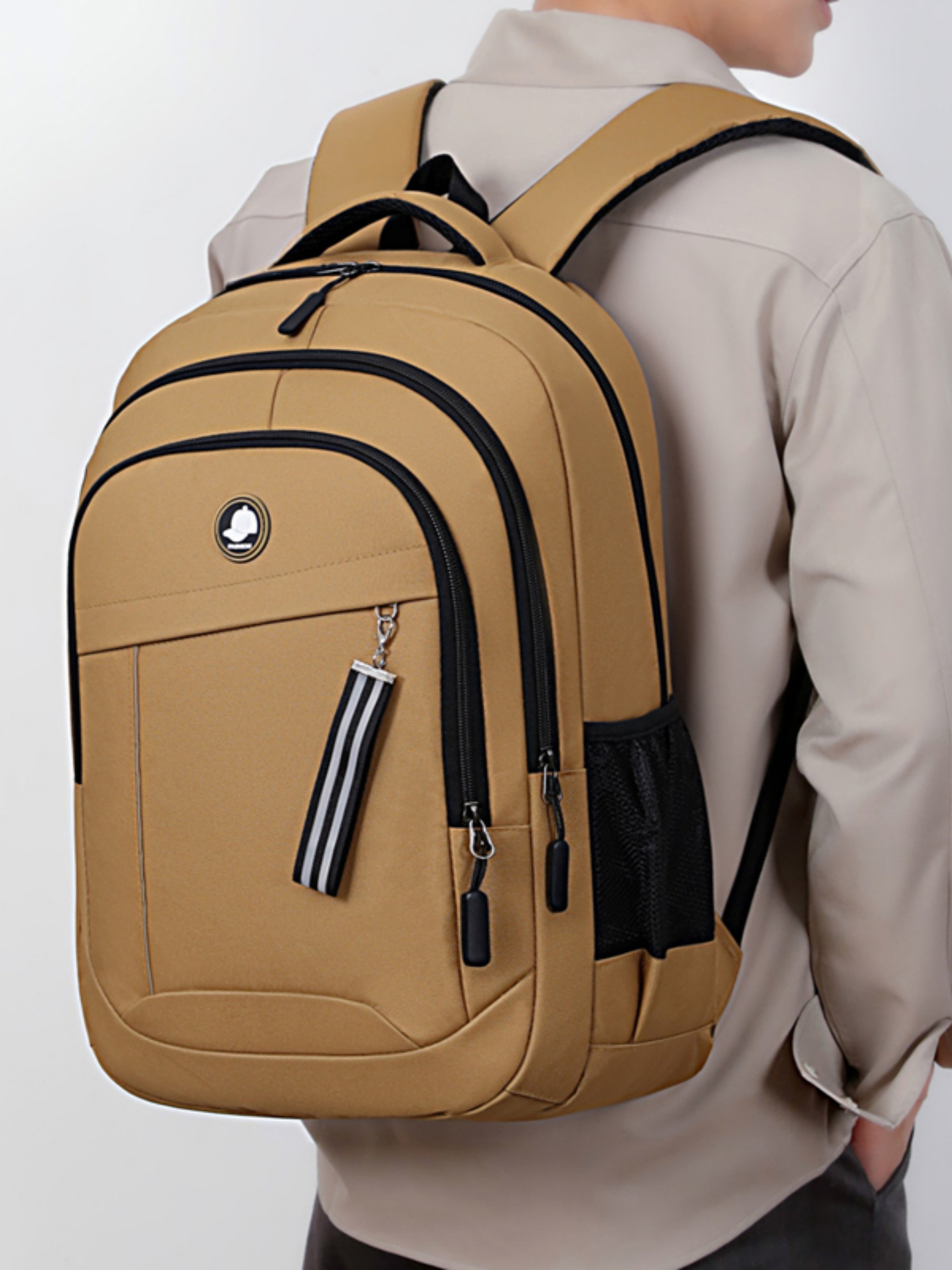 Brown Multi Compartments Backpack