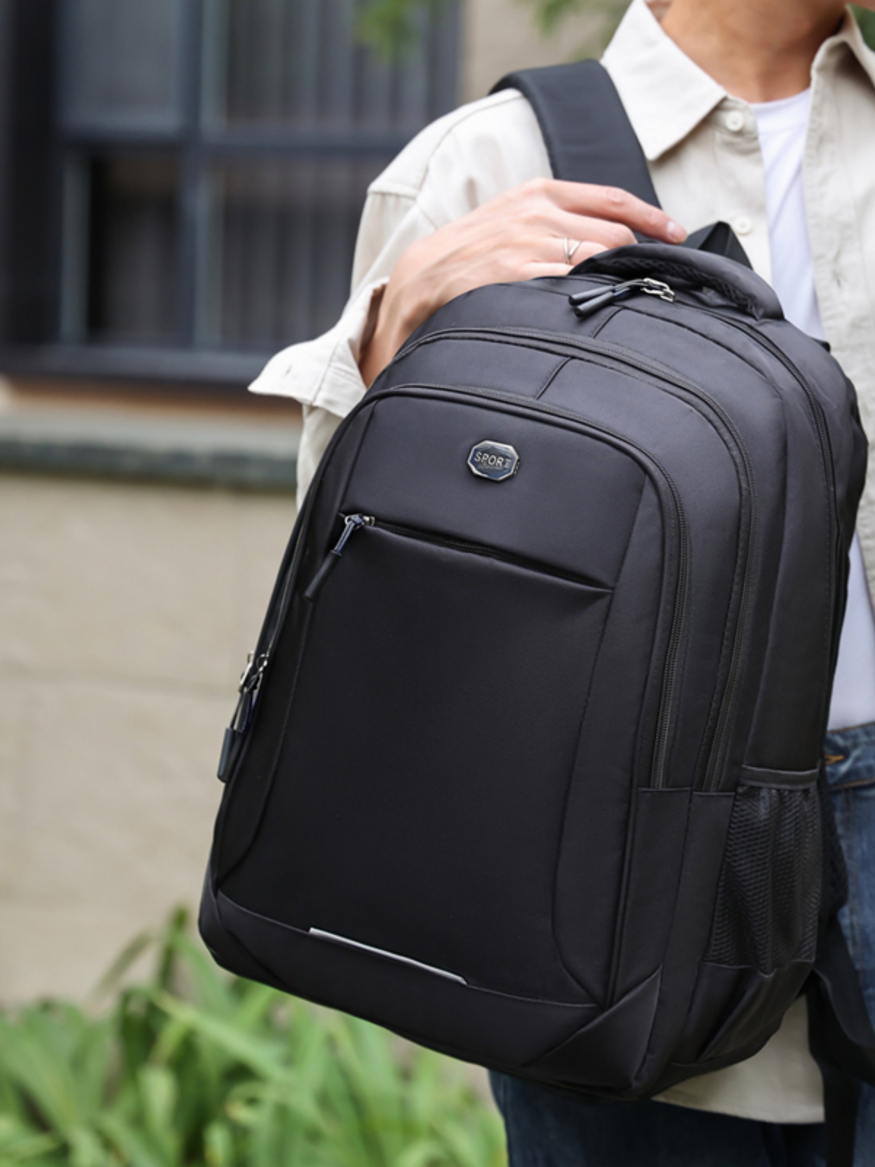 Black Multi-Compartment Backpack