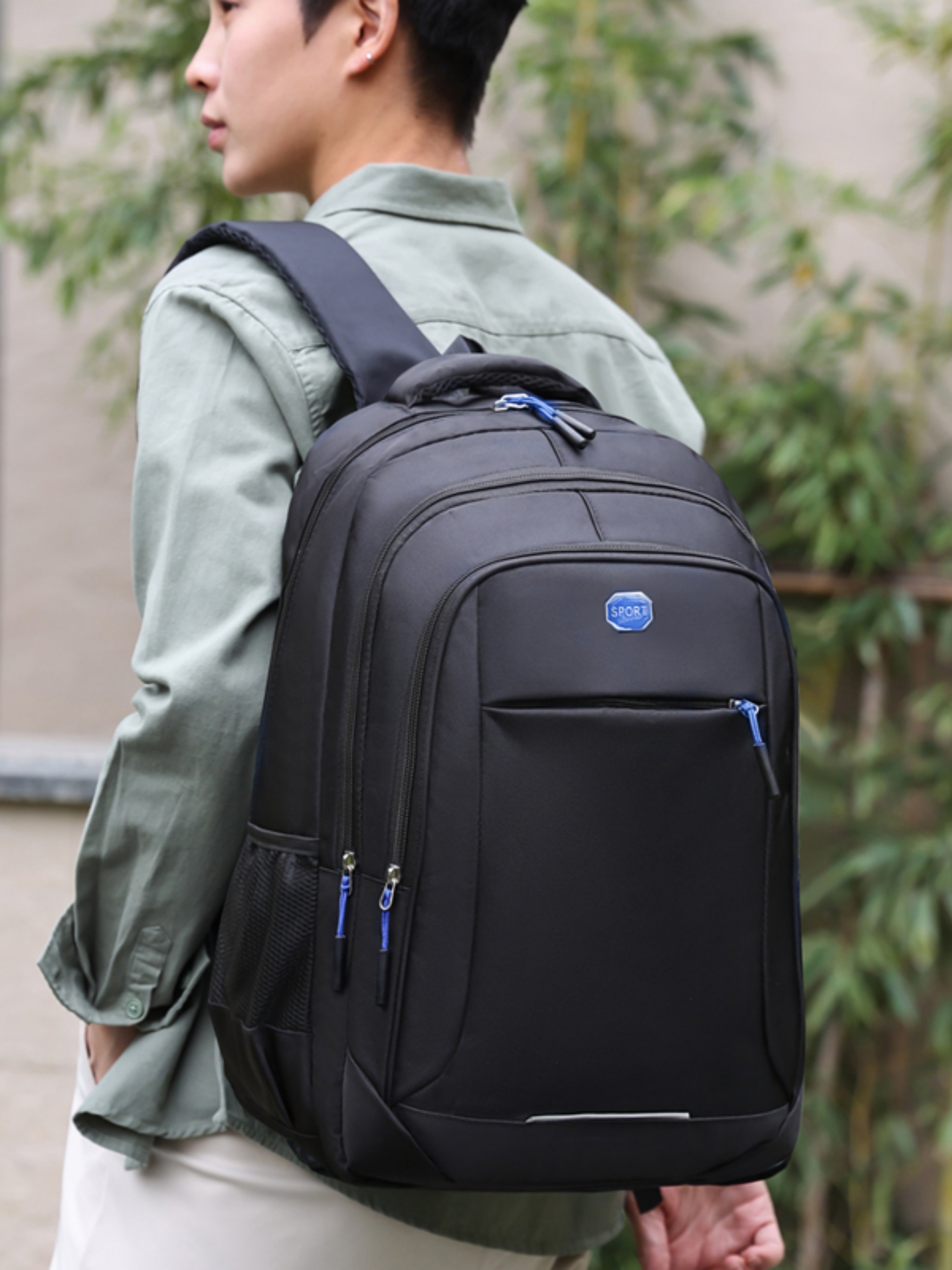 Blue Plain Backpack