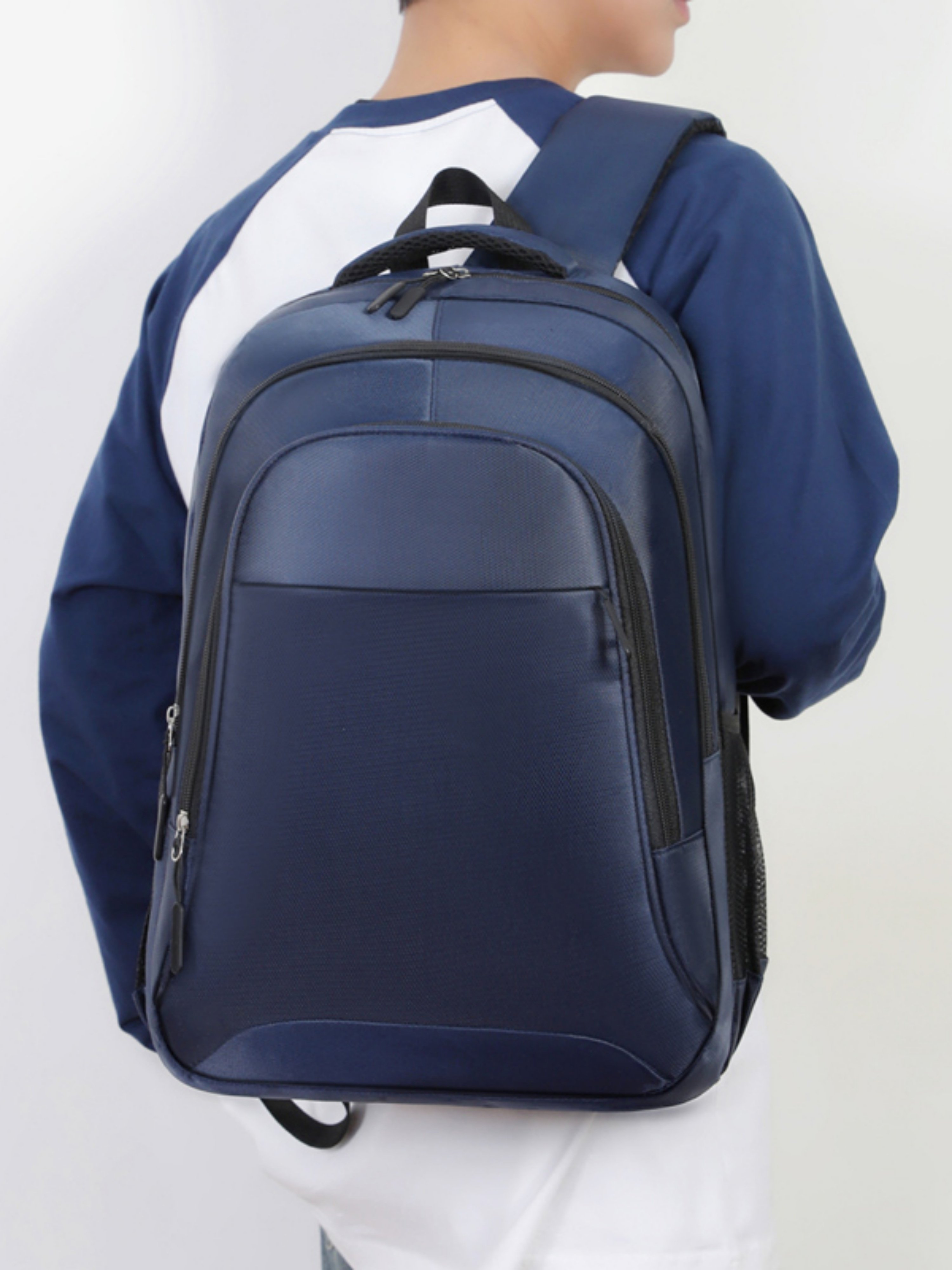 Navy Blue Plain Backpack