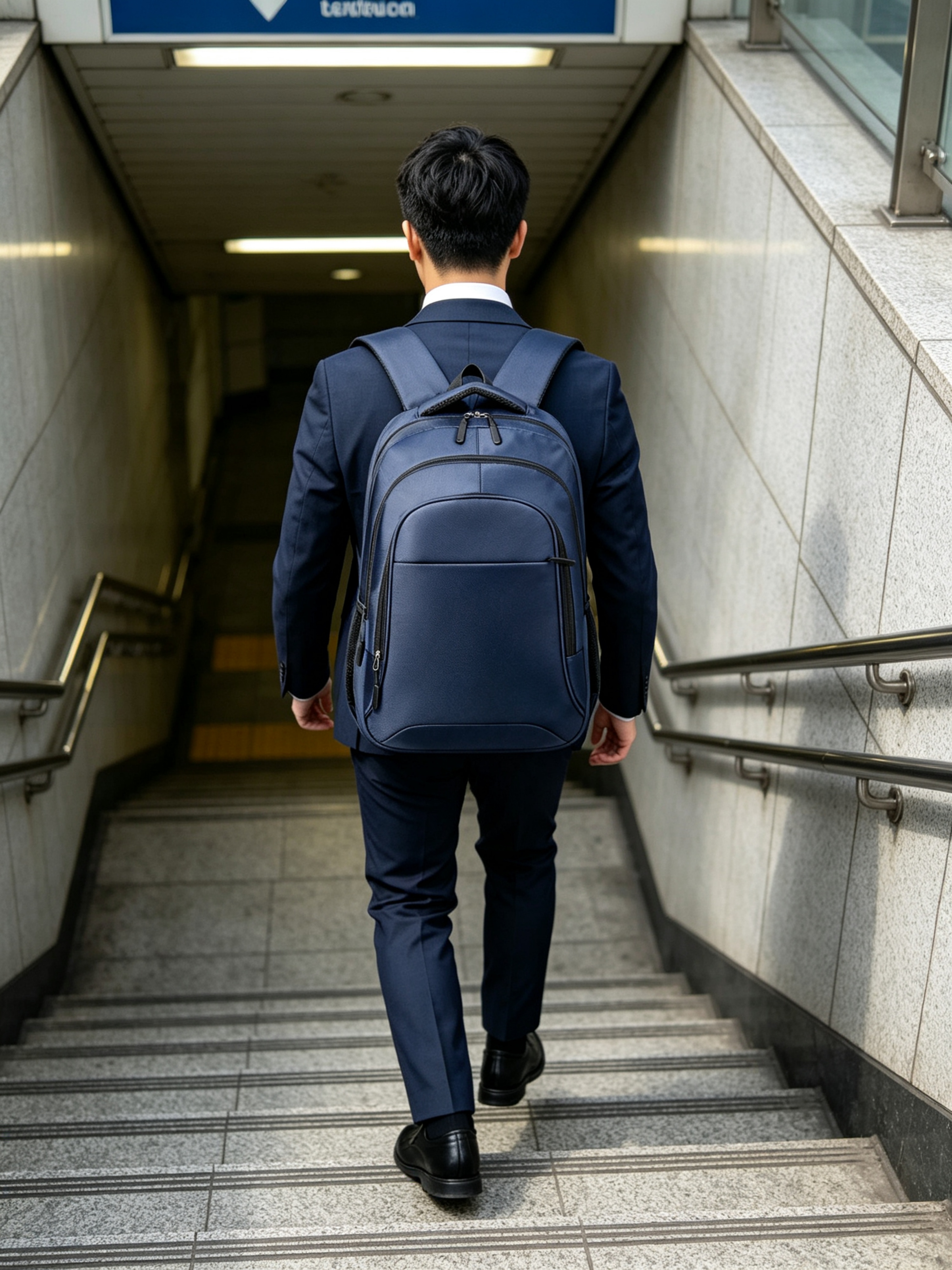 Navy Blue Plain Backpack